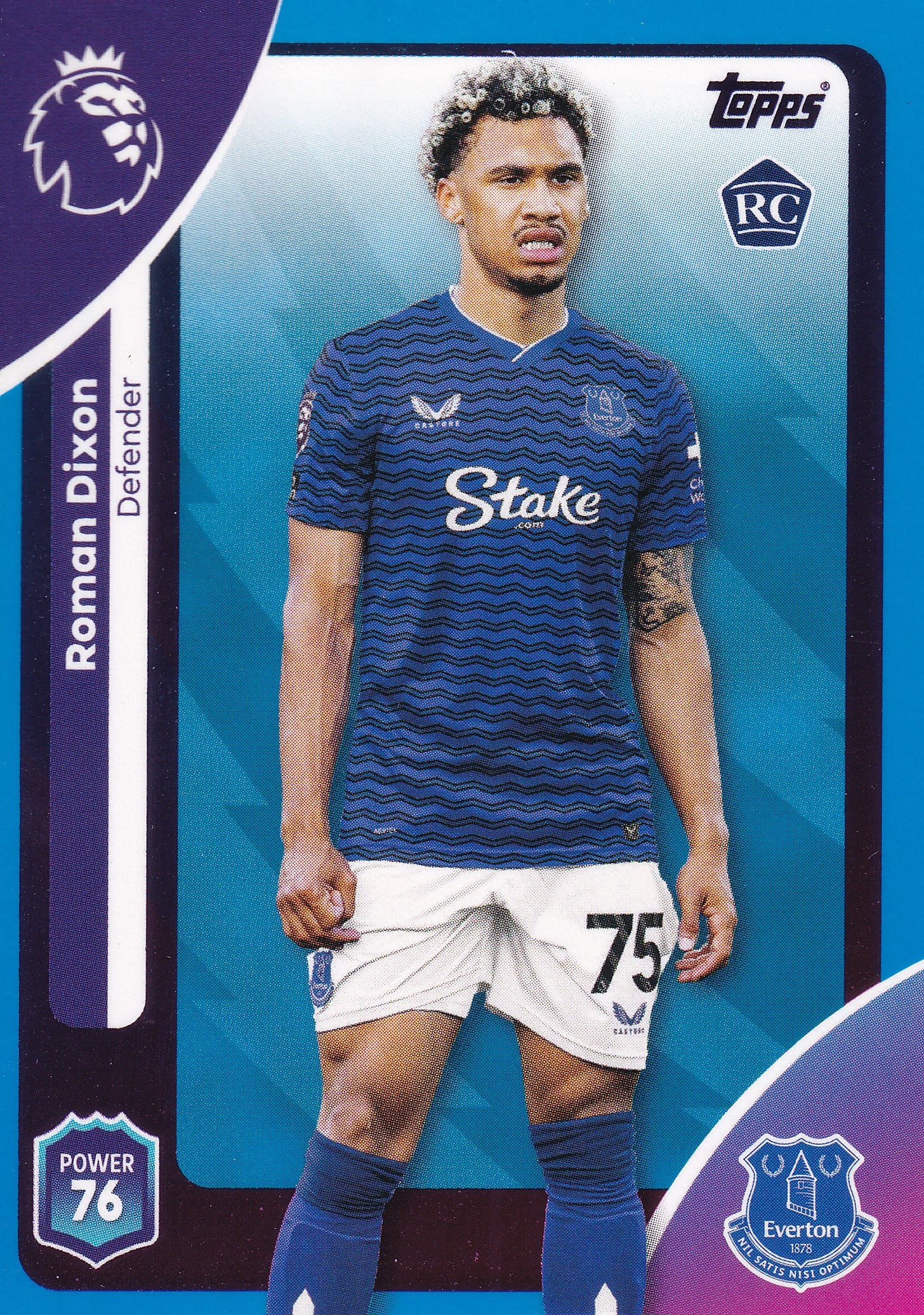134. ROMAN DIXON - EVERTON - ROOKIE CARD - BLUE PARALLELL