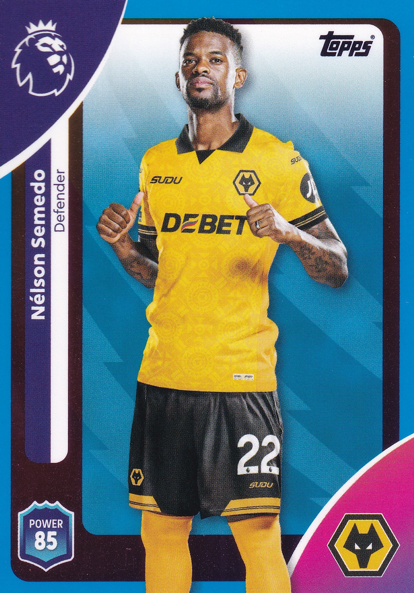 291. NELSON SEMEDO - WOLVERHAMPTON WANDERERS - BLUE PARALLELL