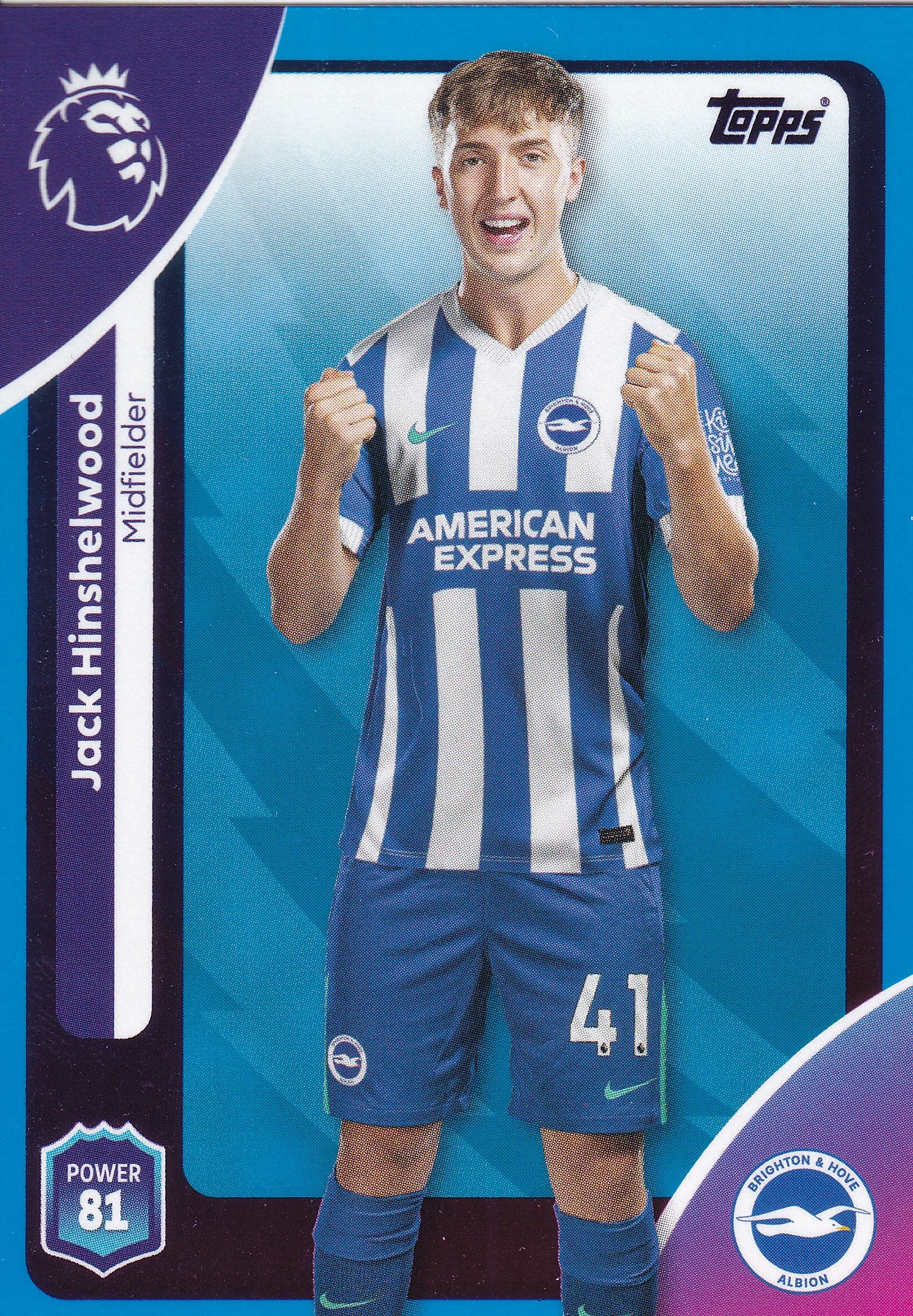 078. JACK HINSHELWOOD - BRIGHTON & HOVE ALBION - BLUE PARALLELL
