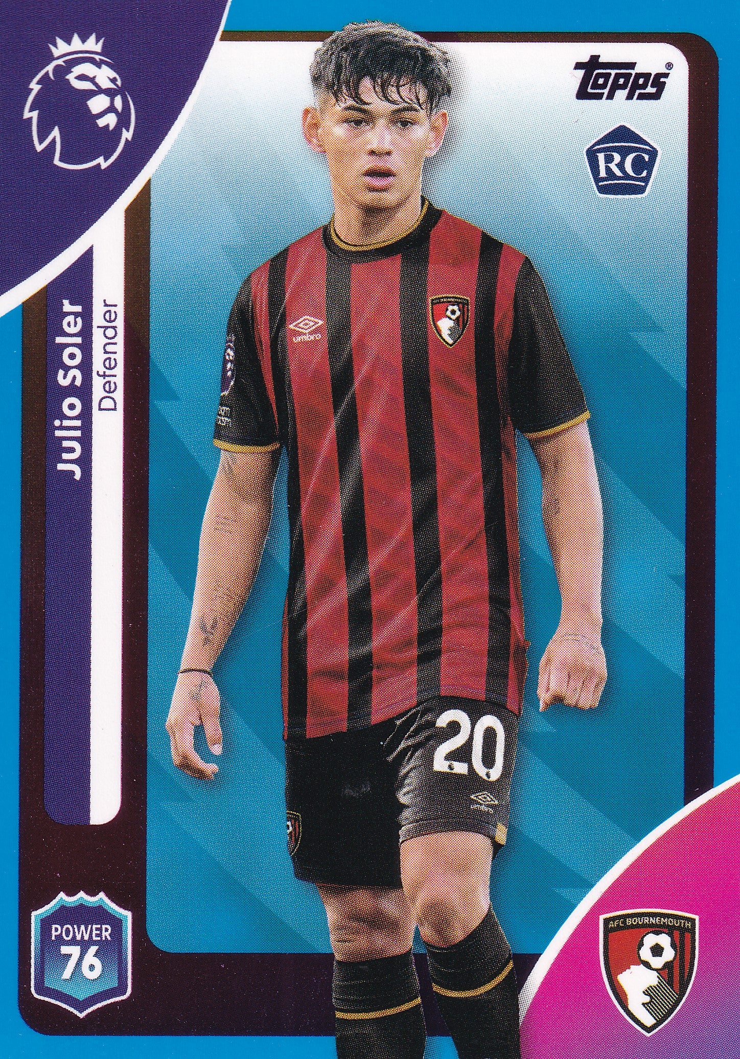 041. JULIO SOLER - AFC BOURNEMOUTH - ROOKIE CARD - BLUE PARALLELL