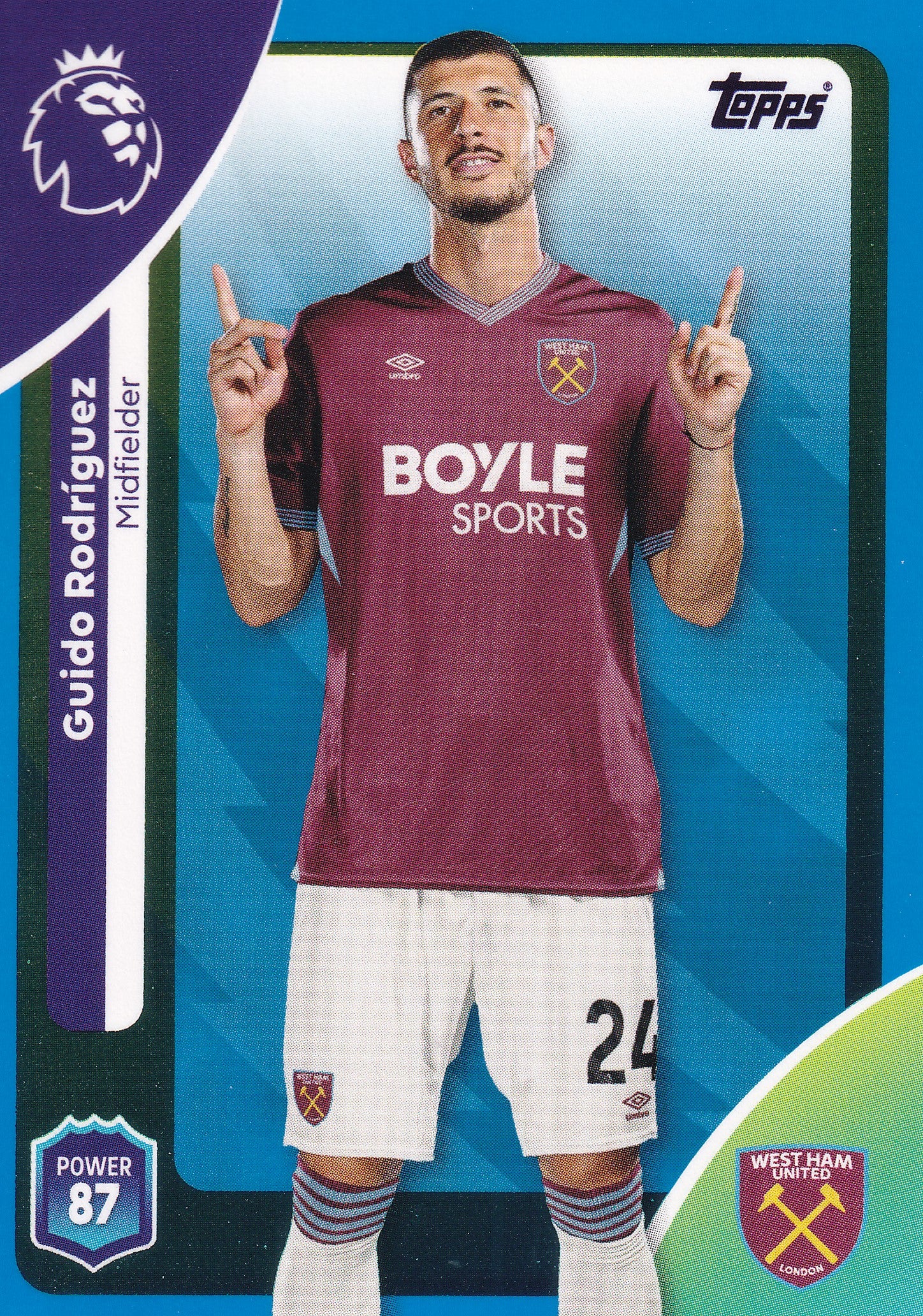 280. GUIDO RODRIGUEZ - WEST HAM UNITED - BLUE PARALLELL