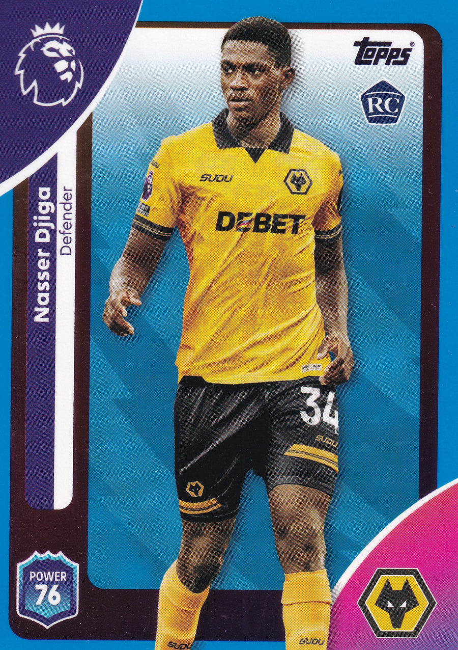 292. NASSER DJIGA - WOLVERHAMPTON WANDERERS - ROOKIE CARD - BLUE PARALLELL