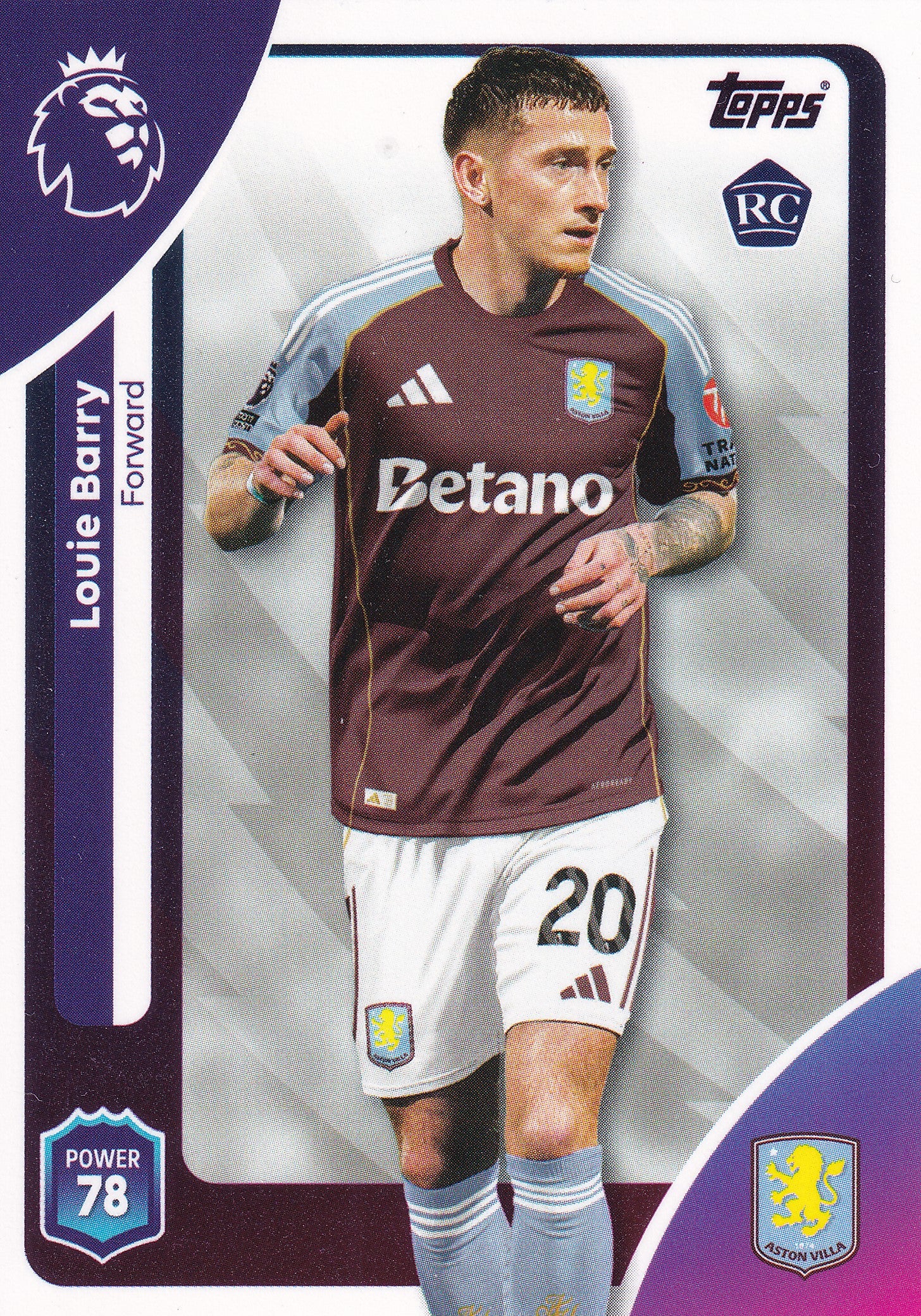 031. LOUIE BARRY - ASTON VILLA - ROOKIE CARD