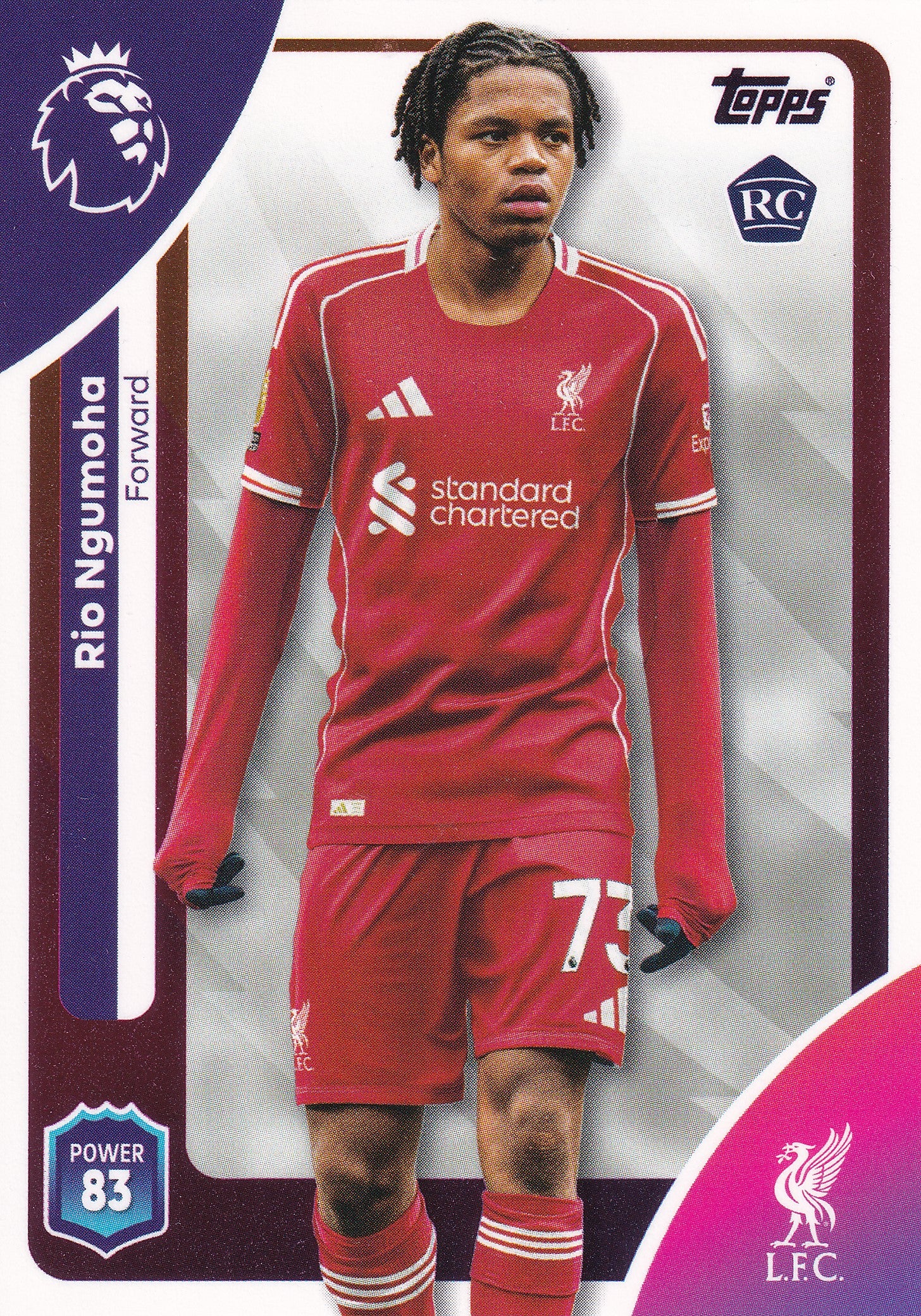 172. RIO NGUMOHA - LIVERPOOL FC - ROOKIE CARD