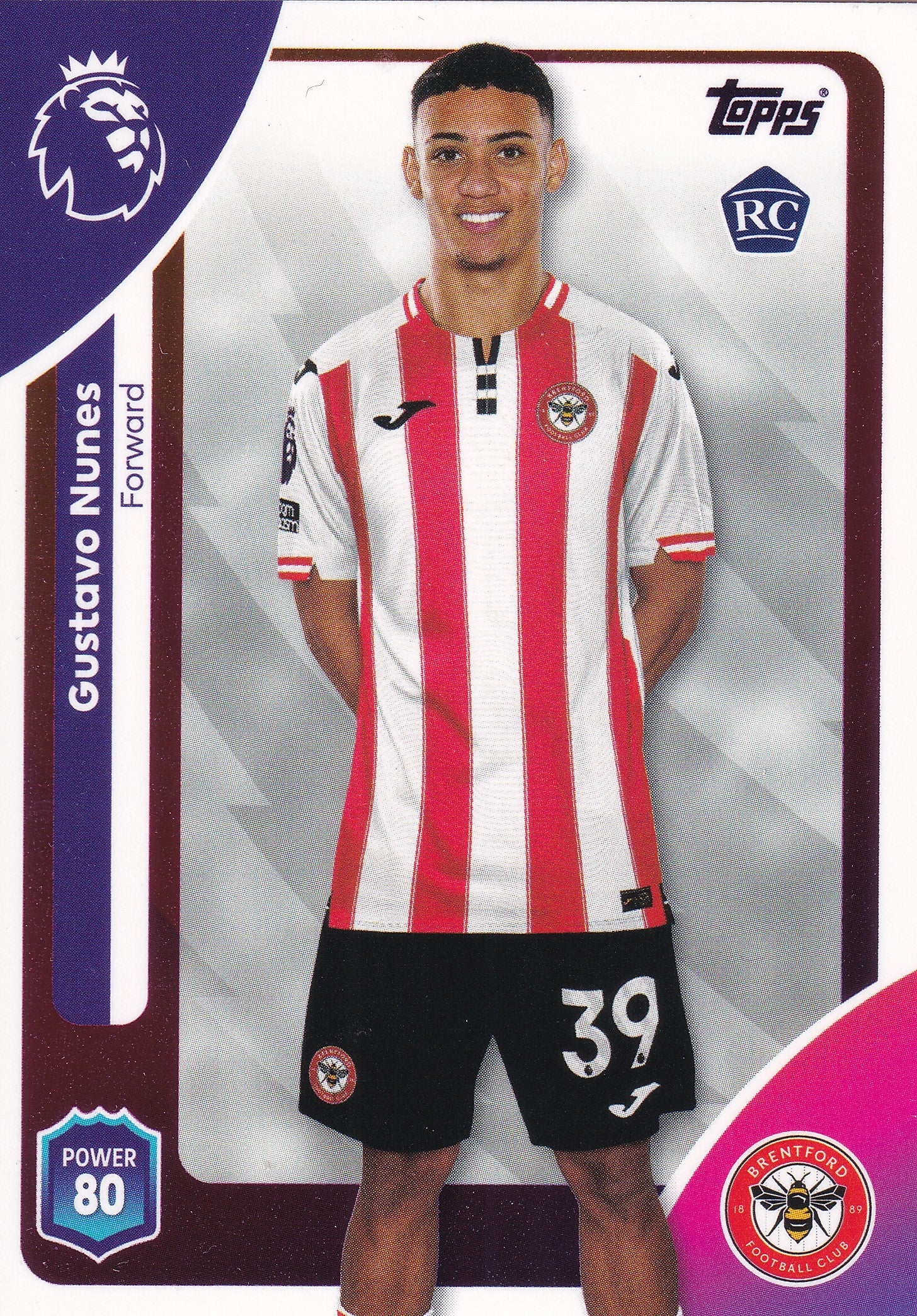067. GUSTAVO NUNES - BRENTFORD - ROOKIE CARD