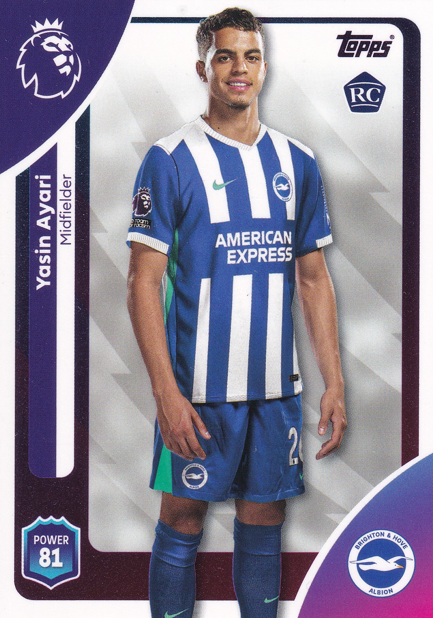 082. YASIN AYARI - BRIGHTON & HOVE ALBION - ROOKIE CARD