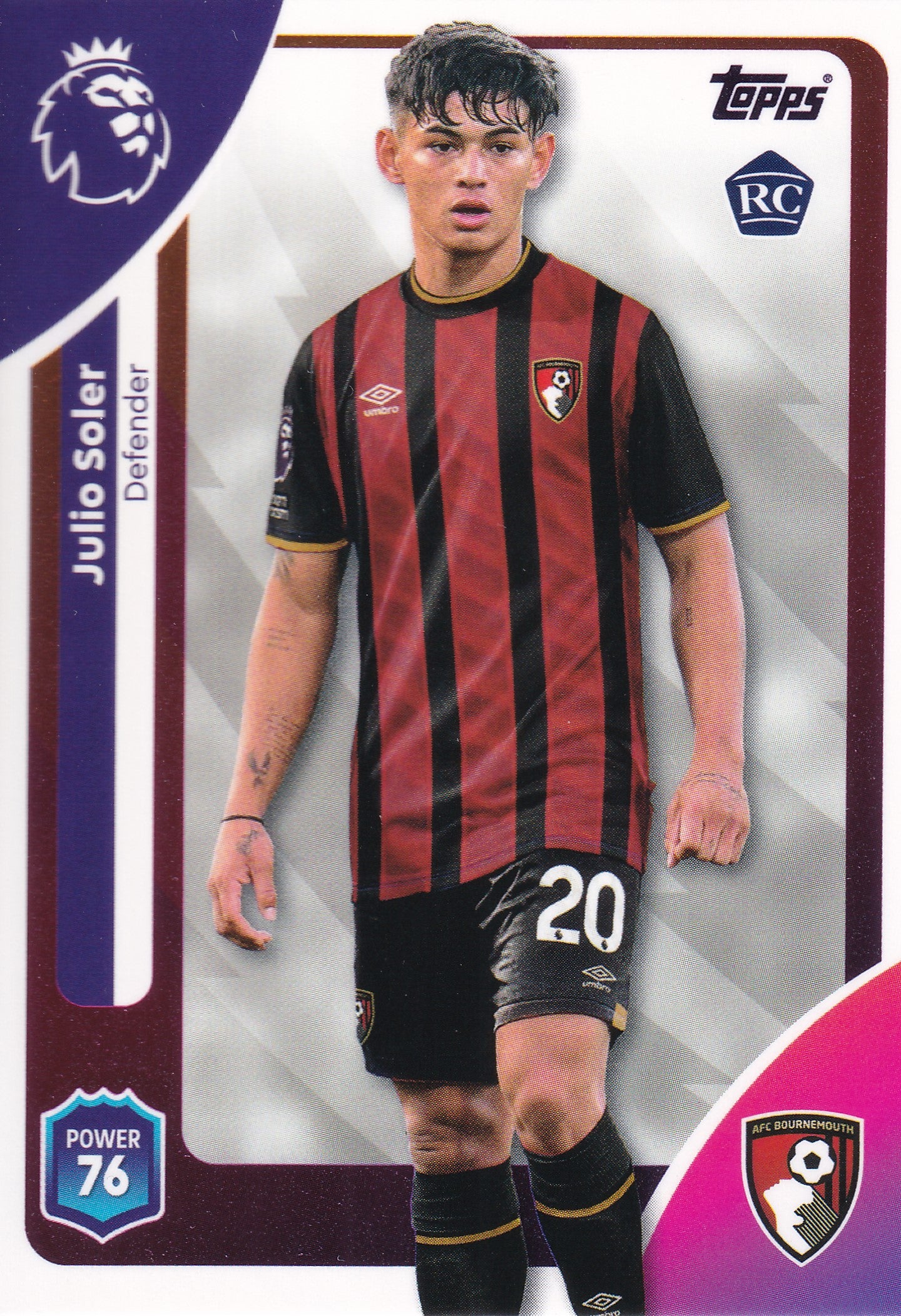041. JULIO SOLER - AFC BOURNEMOUTH - ROOKIE CARD