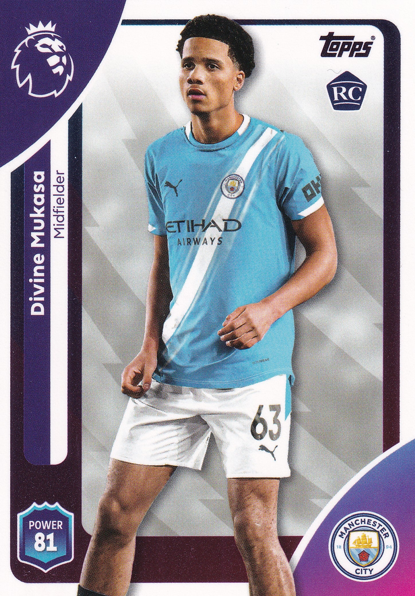 186. DIVINE MUKASA - MANCHESTER CITY - ROOKIE CARD