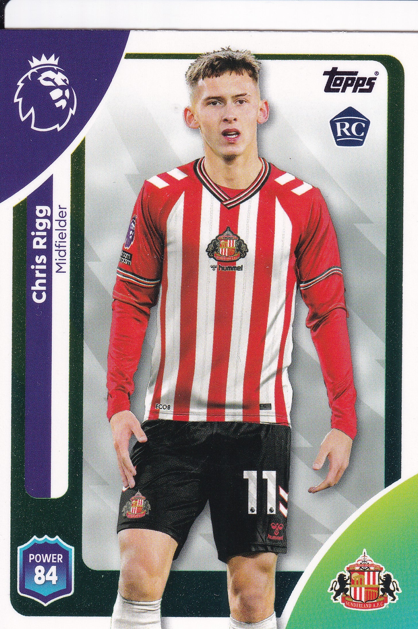 349. CHRIS RIGG - SUNDERLAND - ROOKIE CARD
