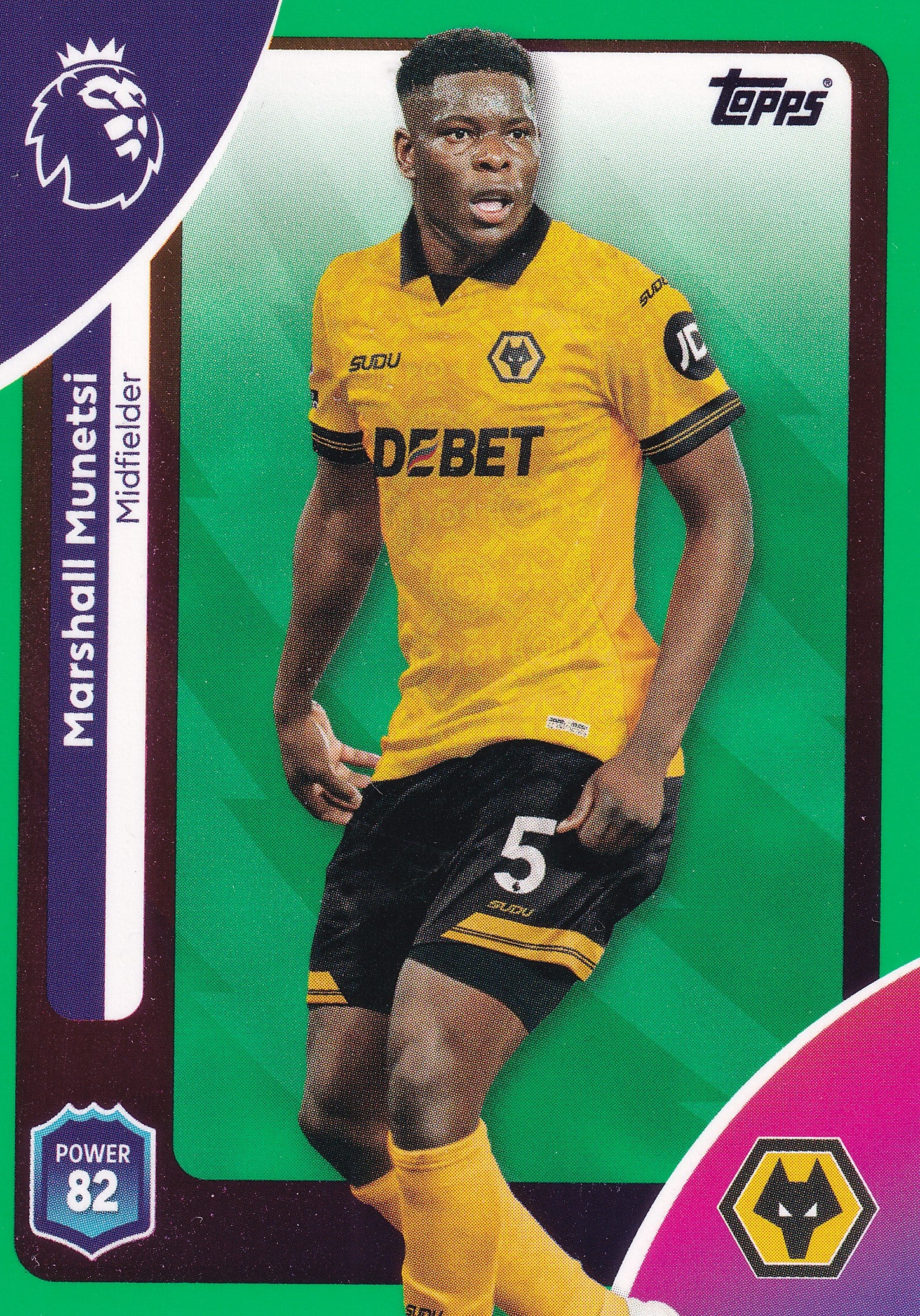 296. MARSHALL MUNETSI - WOLVERHAMPTON WANDERERS - GREEN PARALLELL