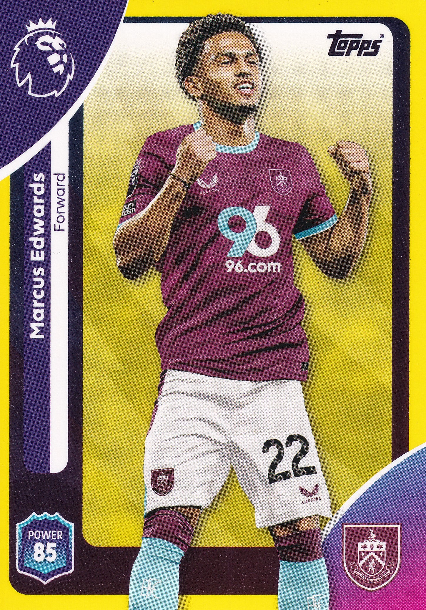 317. MARCUS EDWARDS - BURNLEY FC - YELLOW PARALLELL
