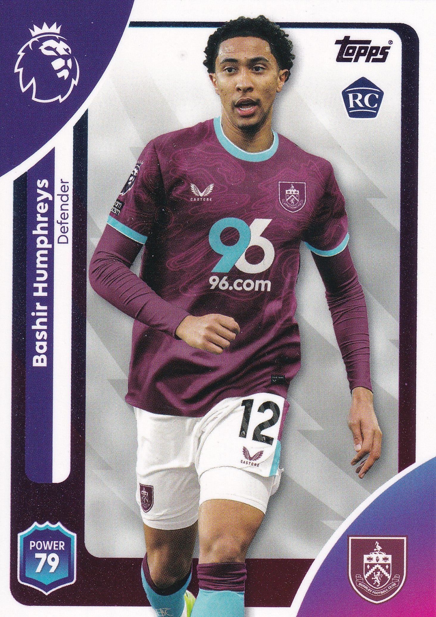 310. BASHIR HUMPHREYS - BURNLEY FC - ROOKIE CARD