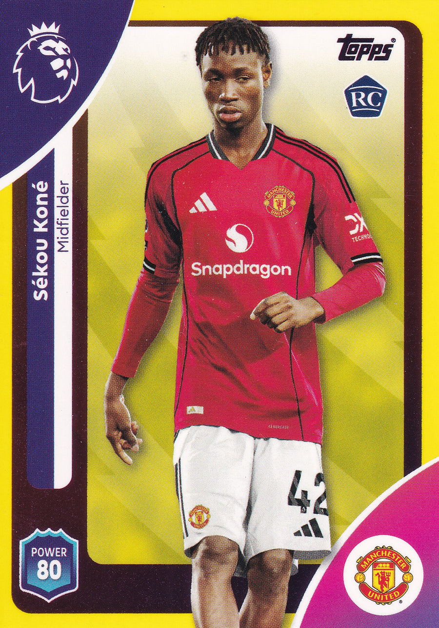 205. SEKOU KONE - MANCHESTER UNITED - ROOKIE CARD - YELLOW PARALLELL