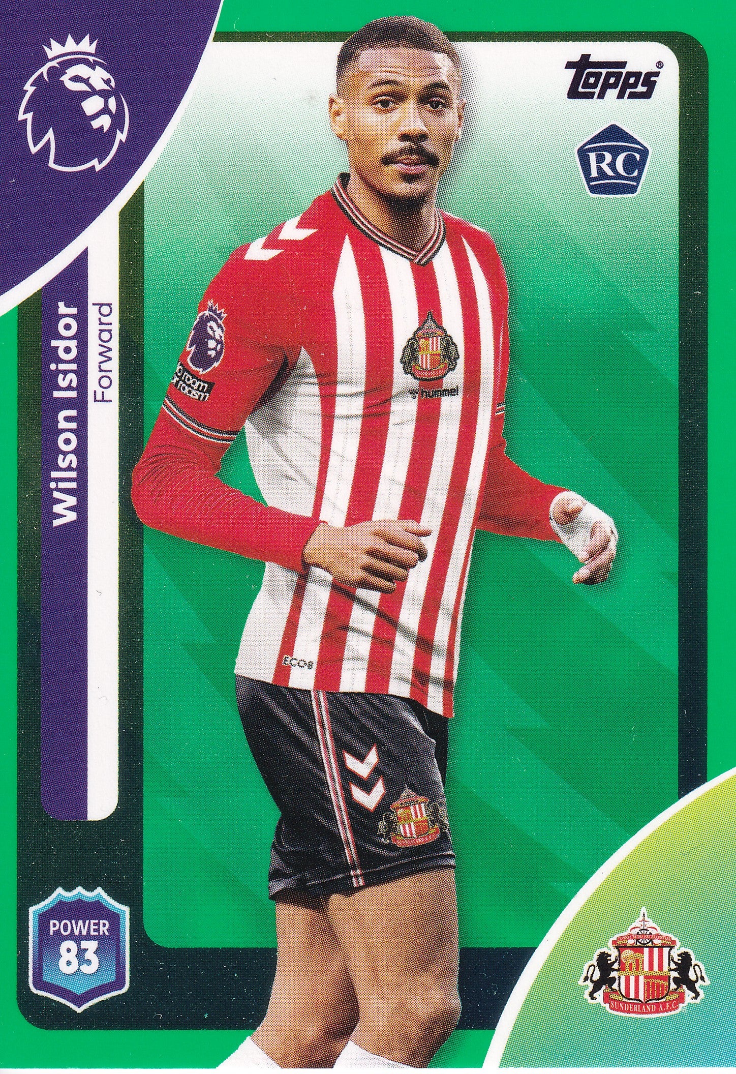 357. WILSON ISIDOR - SUNDERLAND - ROOKIE CARD - GREEN PARALLELL