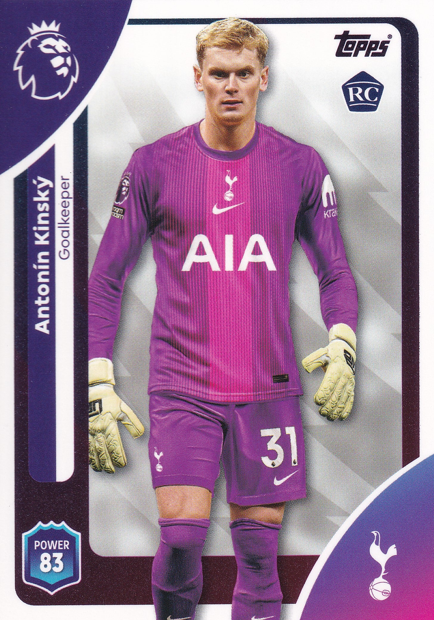 254. ANTONIN KINSKY - TOTTENHAM HOTSPUR - ROOKIE CARD
