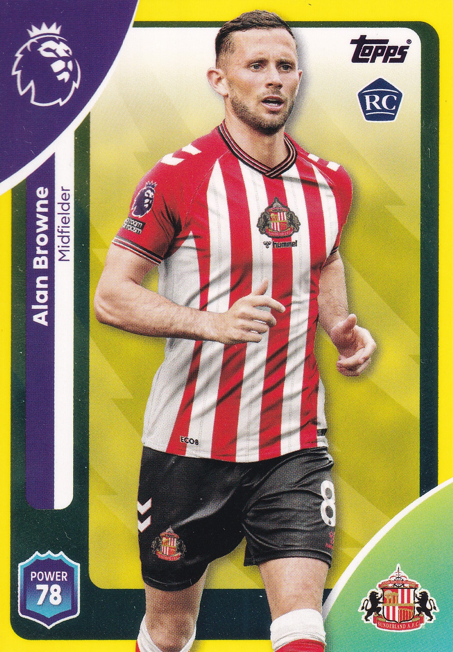 351. ALAN BROWNE - SUNDERLAND - ROOKIE CARD - YELLOW PARALLELL