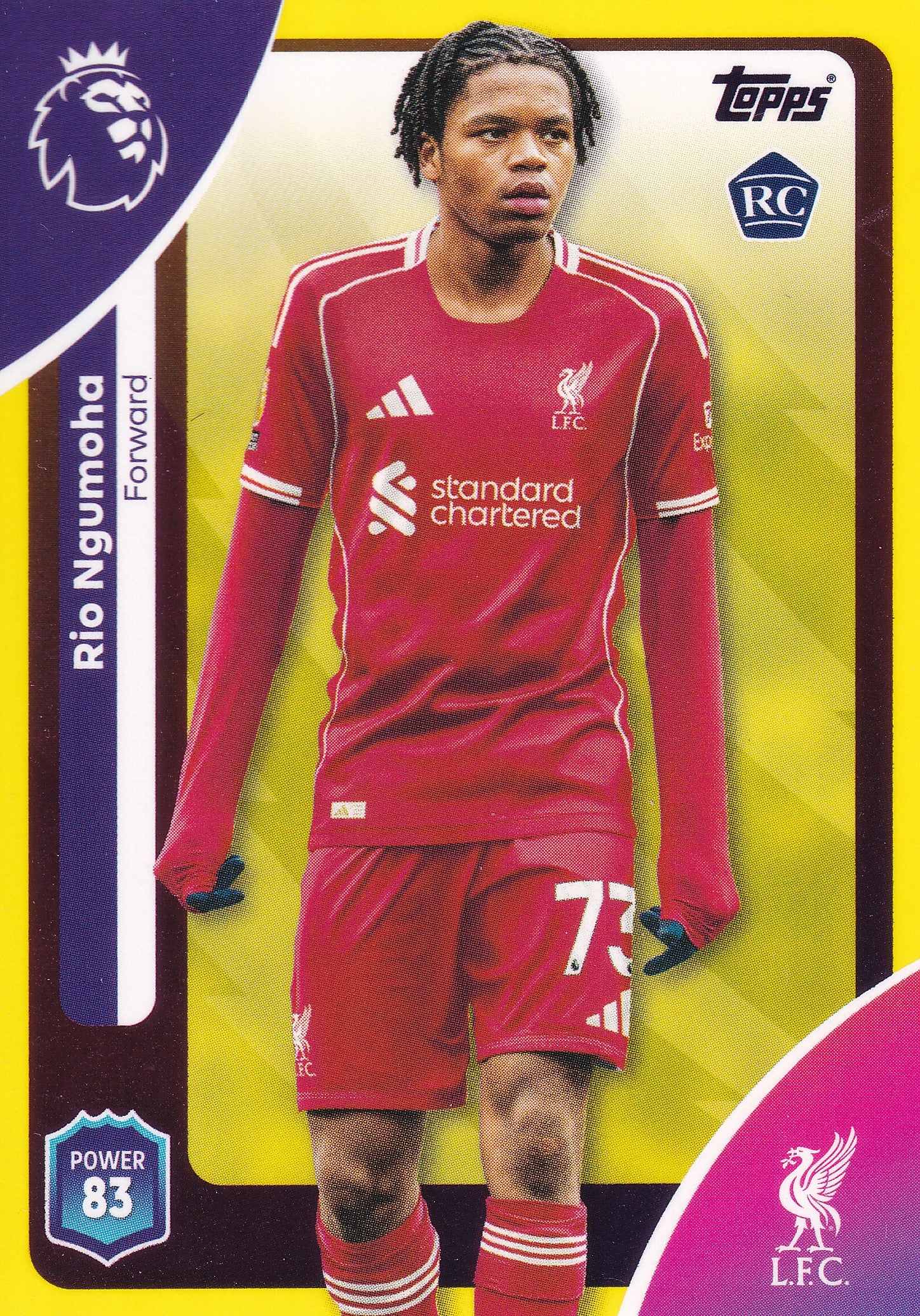 172. RIO NGUMOHA - LIVERPOOL FC - ROOKIE CARD - YELLOW PARALLELL