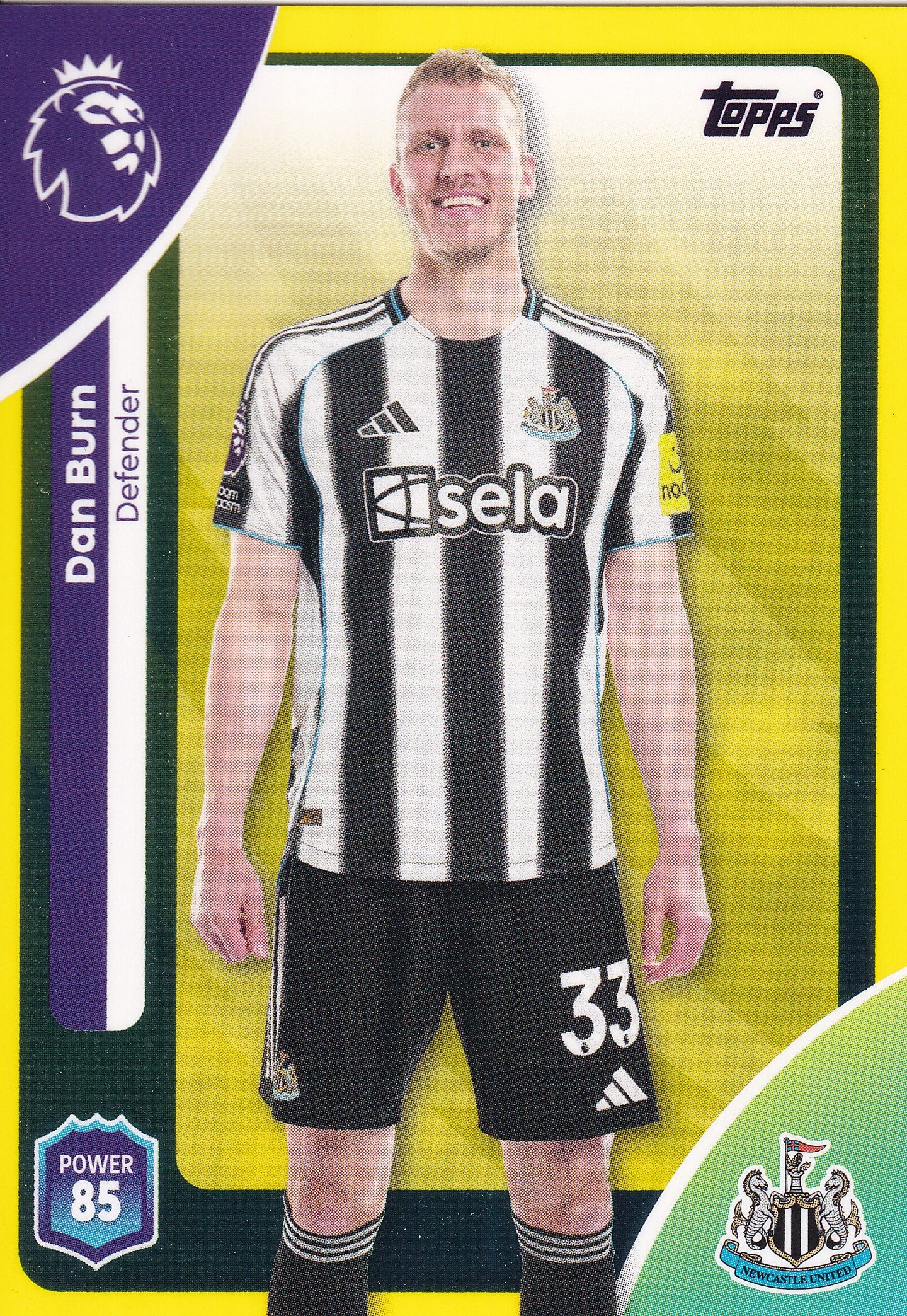 219. DAN BURN - NEWCASTLE UNITED - YELLOW PARALLELL