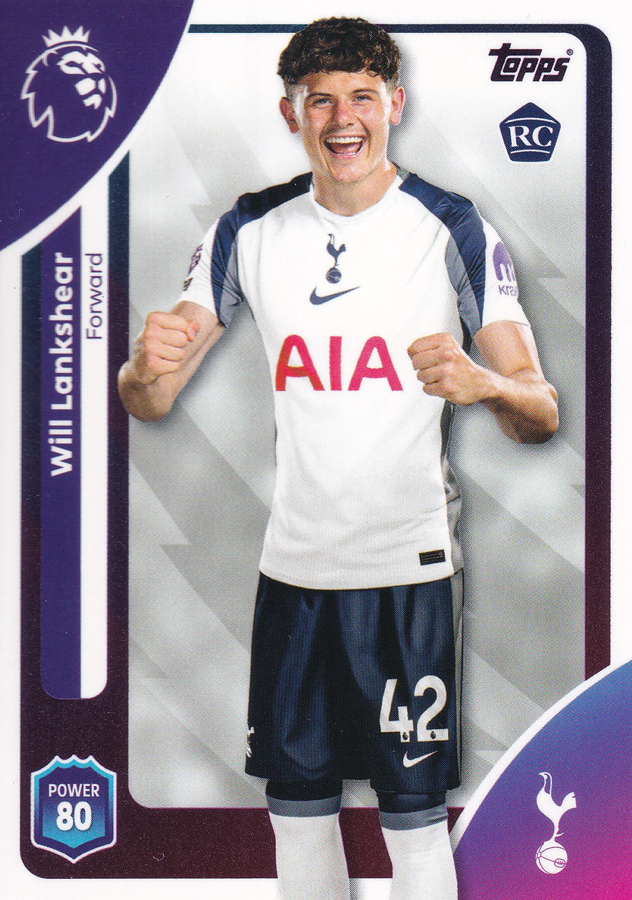263. WILL LANKSHEAR - TOTTENHAM HOTSPUR - ROOKIE CARD