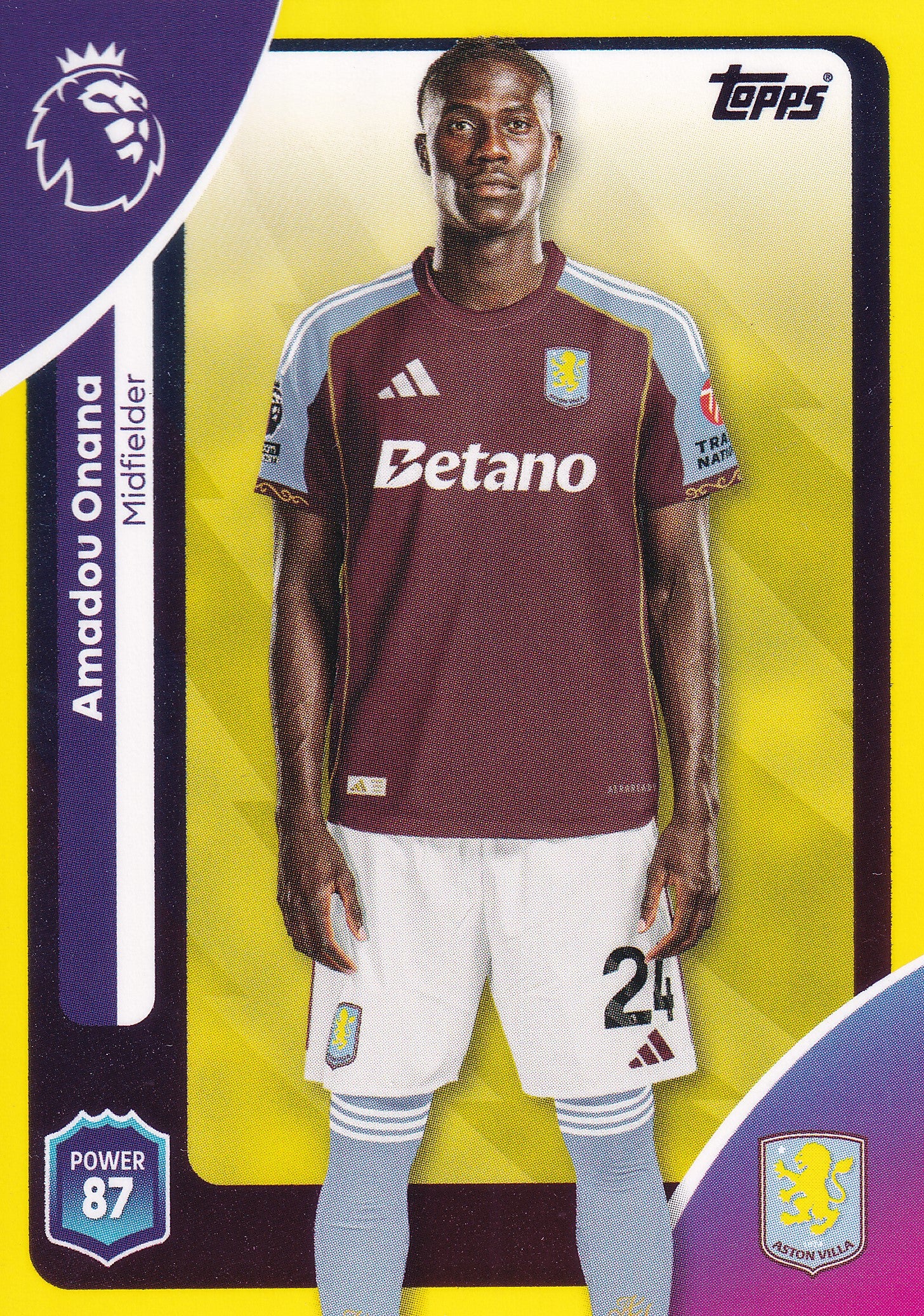 026. AMADOU ONANA - ASTON VILLA - YELLOW PARALLELL