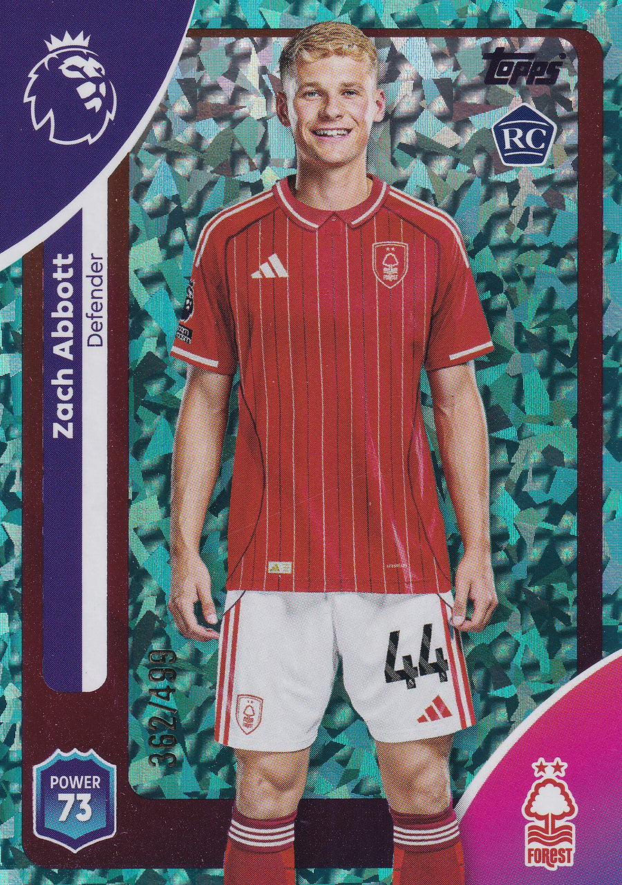 241. ZACH ABBOTT - NOTTINGHAM FOREST - ROOKIE CARD /499