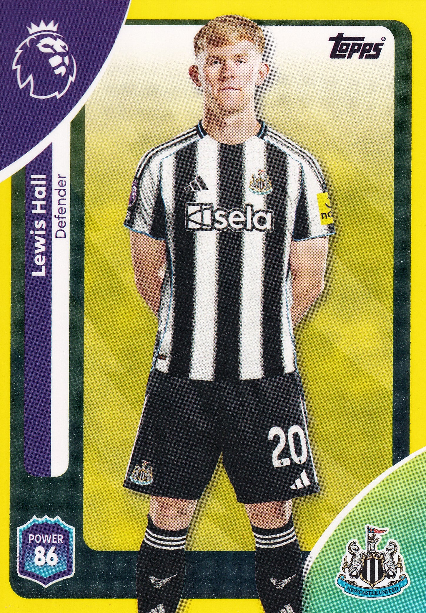 223. LEWIS HALL - NEWCASTLE UNITED - YELLOW PARALLELL