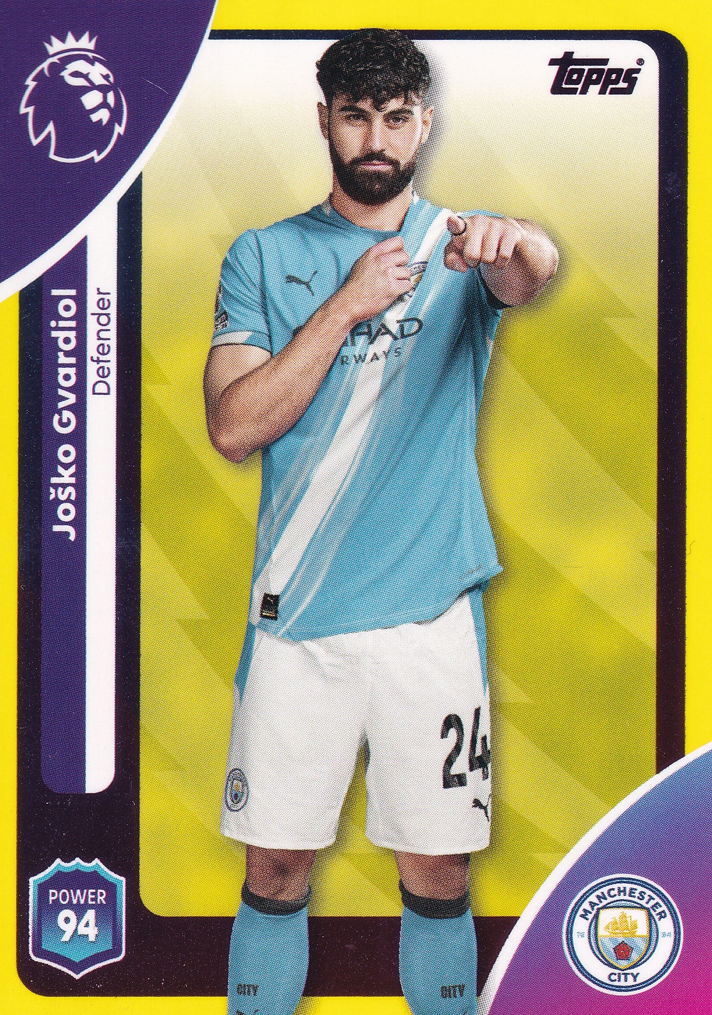 184. JOSKO GVARDIOL - MANCHESTER CITY - YELLOW PARALLELL