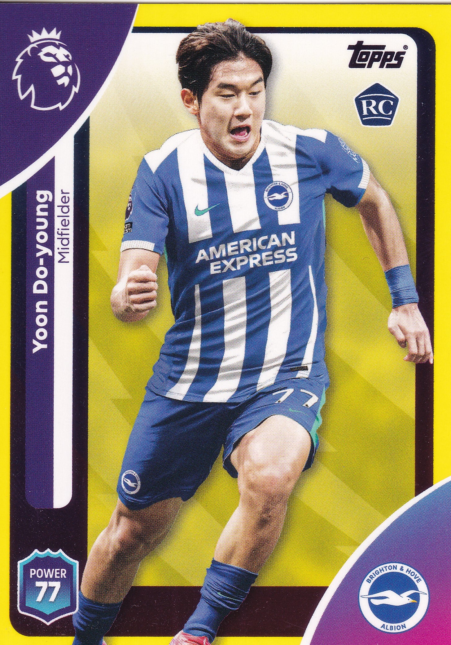 081. YOON DO-YOUNG - BRIGHTON & HOVE ALBION - ROOKIE CARD - YELLOW PARALLELL