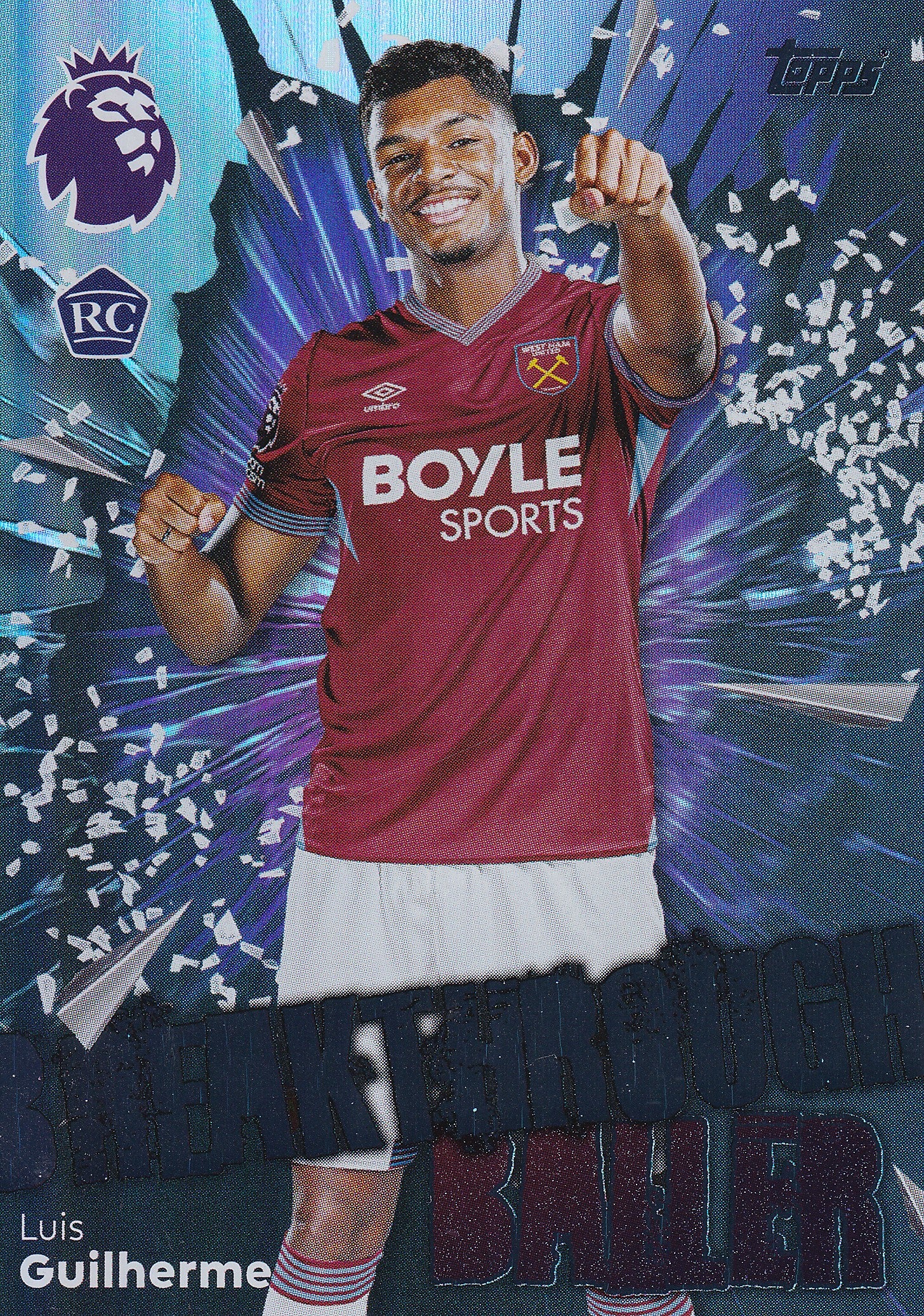 288. LUIS GUILHERME - WEST HAM UNITED - ROOKIE CARD - BREAKTHROUGH BALLER
