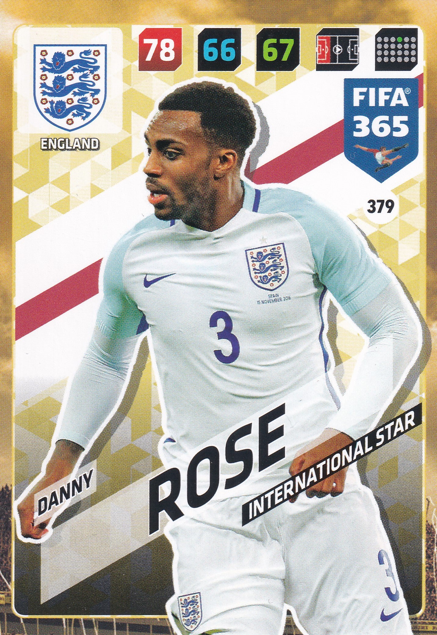 379. DANNY ROSE - ENGLAND - INTERNATIONAL STAR