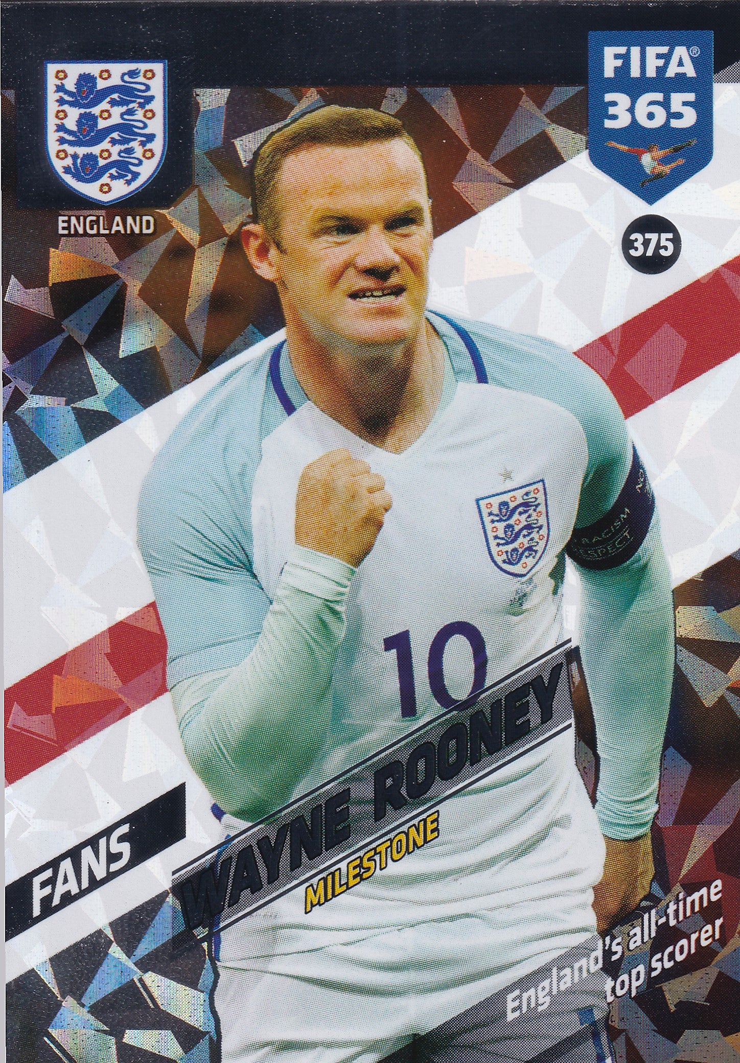 375. WAYNE ROONEY - ENGLAND - FANS - MILESTONE