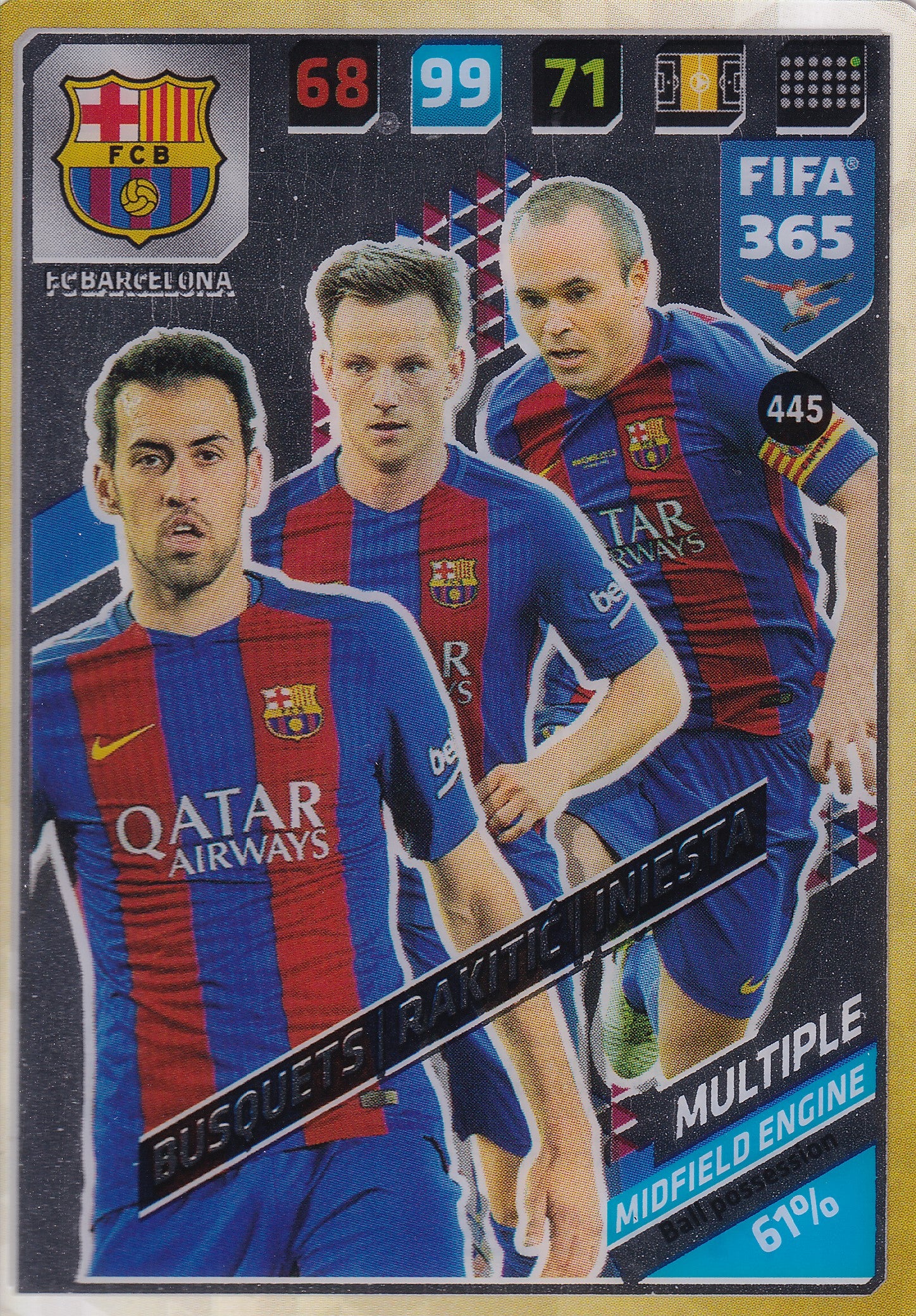 445. BUSQUETS - RAKITIC - INIESTA - FC BARCELONA - MULTIPLE - MIDFIELD ENGINE