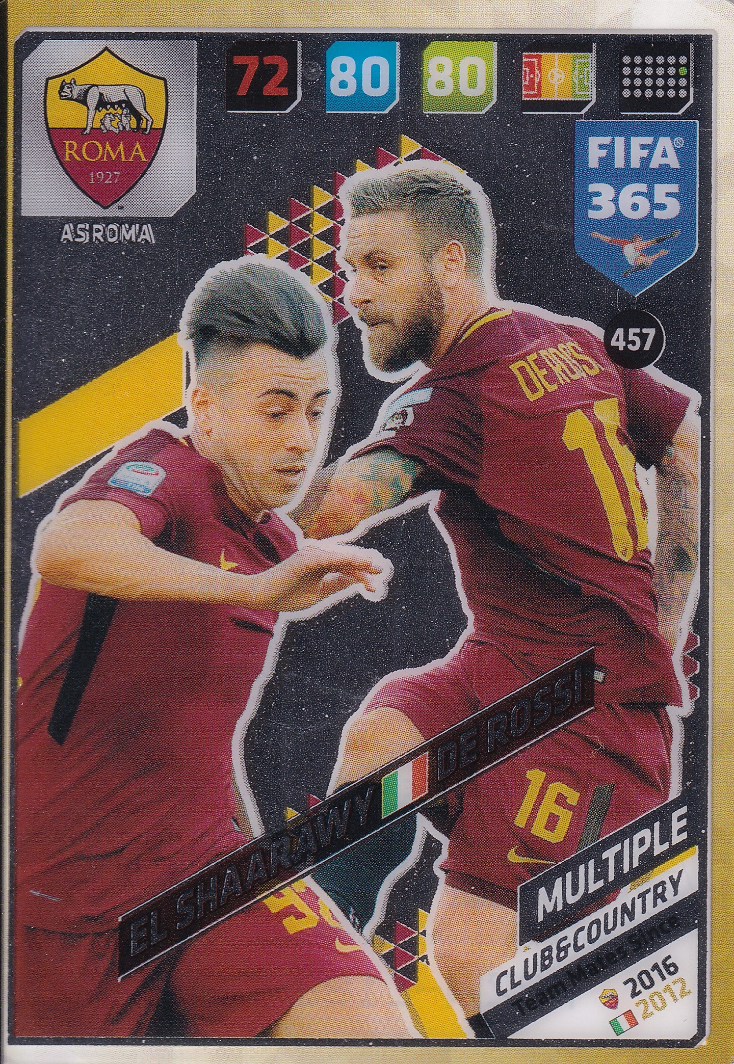 457. EL SHAARAWY - DE ROSSI - AS ROMA - MULTIPLE - CLUB&COUNTRY