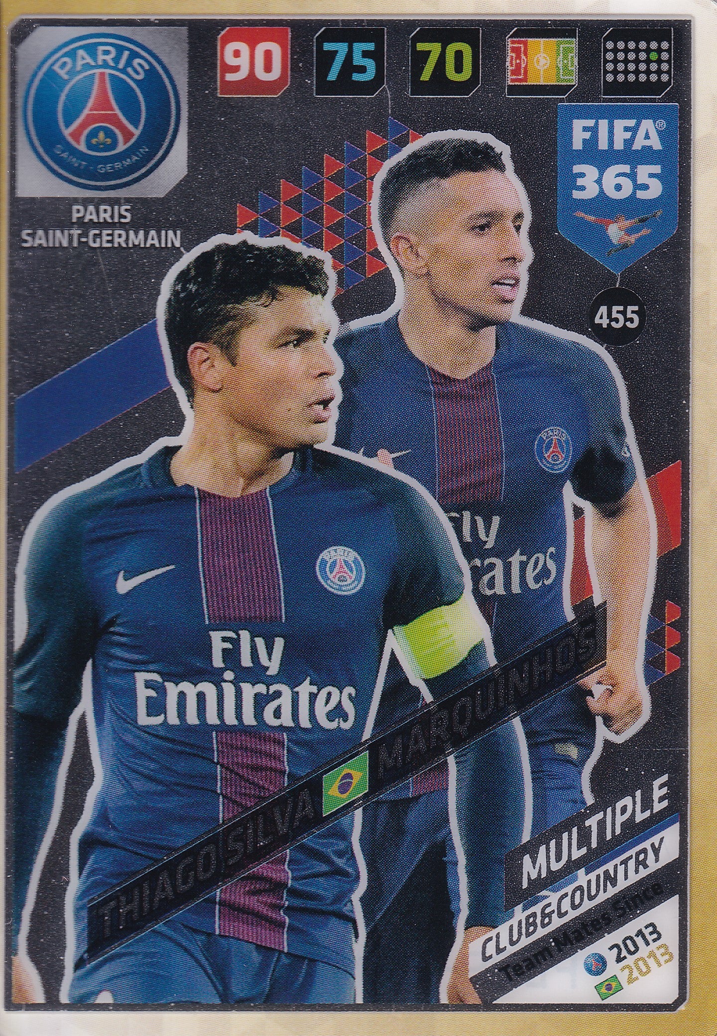 455. THIAGO SILVA - MARQUINHOS - PARIS SAINT-GERMAIN - MULTIPLE - CLUB&COUNTRY