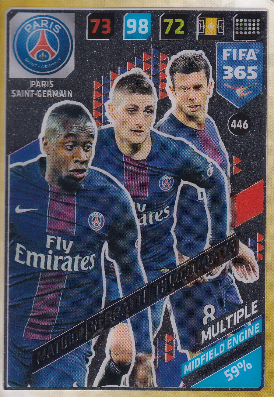 446. MATUIDI - VERRATTI - THIAGO MOTTA - PARIS SAINT-GERMAIN - MULTIPLE - MIDFIELD ENGINE