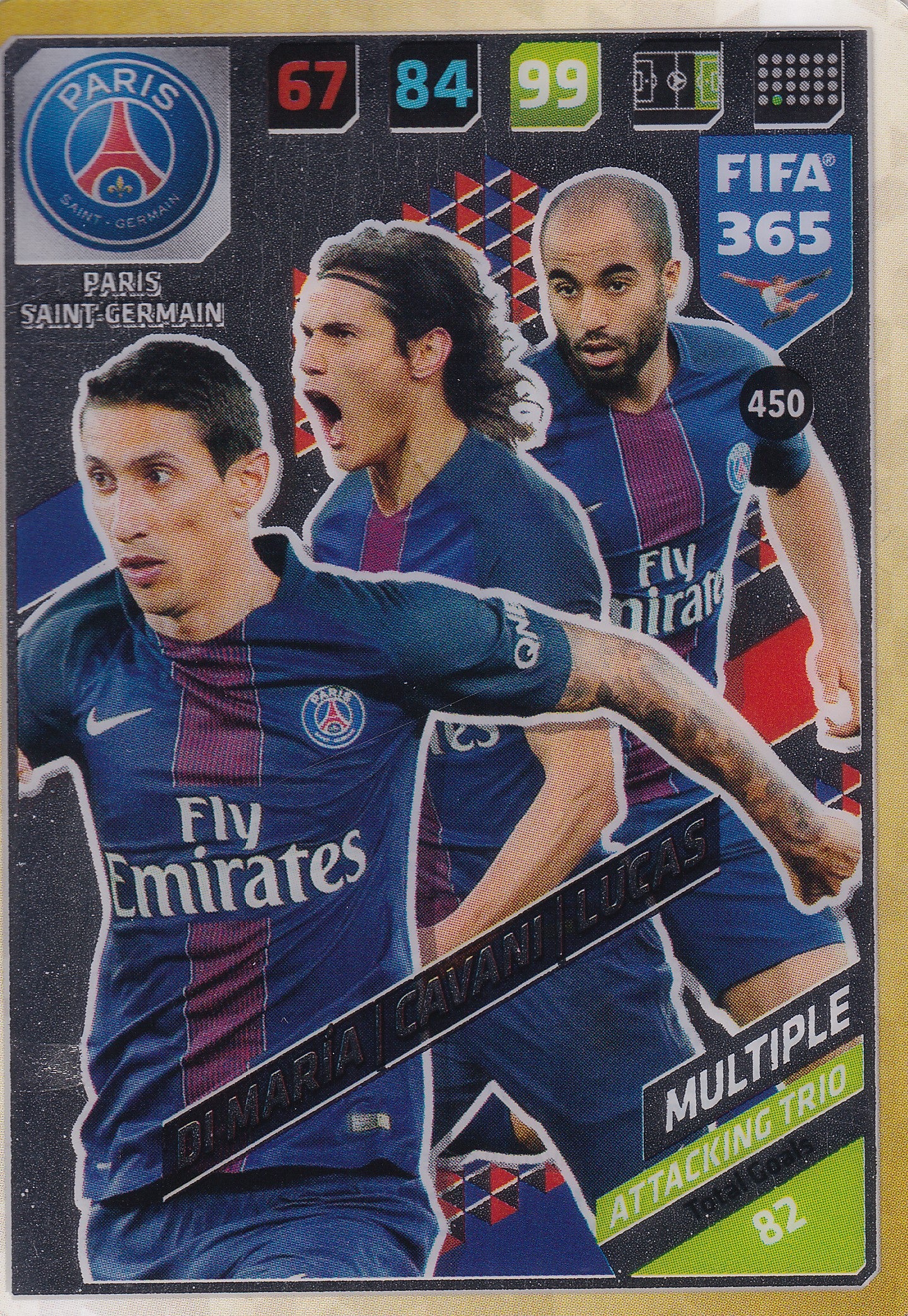 450. DI MARÍA - CAVANI - LUCAS - PARIS SAINT-GERMAIN - MULTIPLE - ATTACKING TRIO