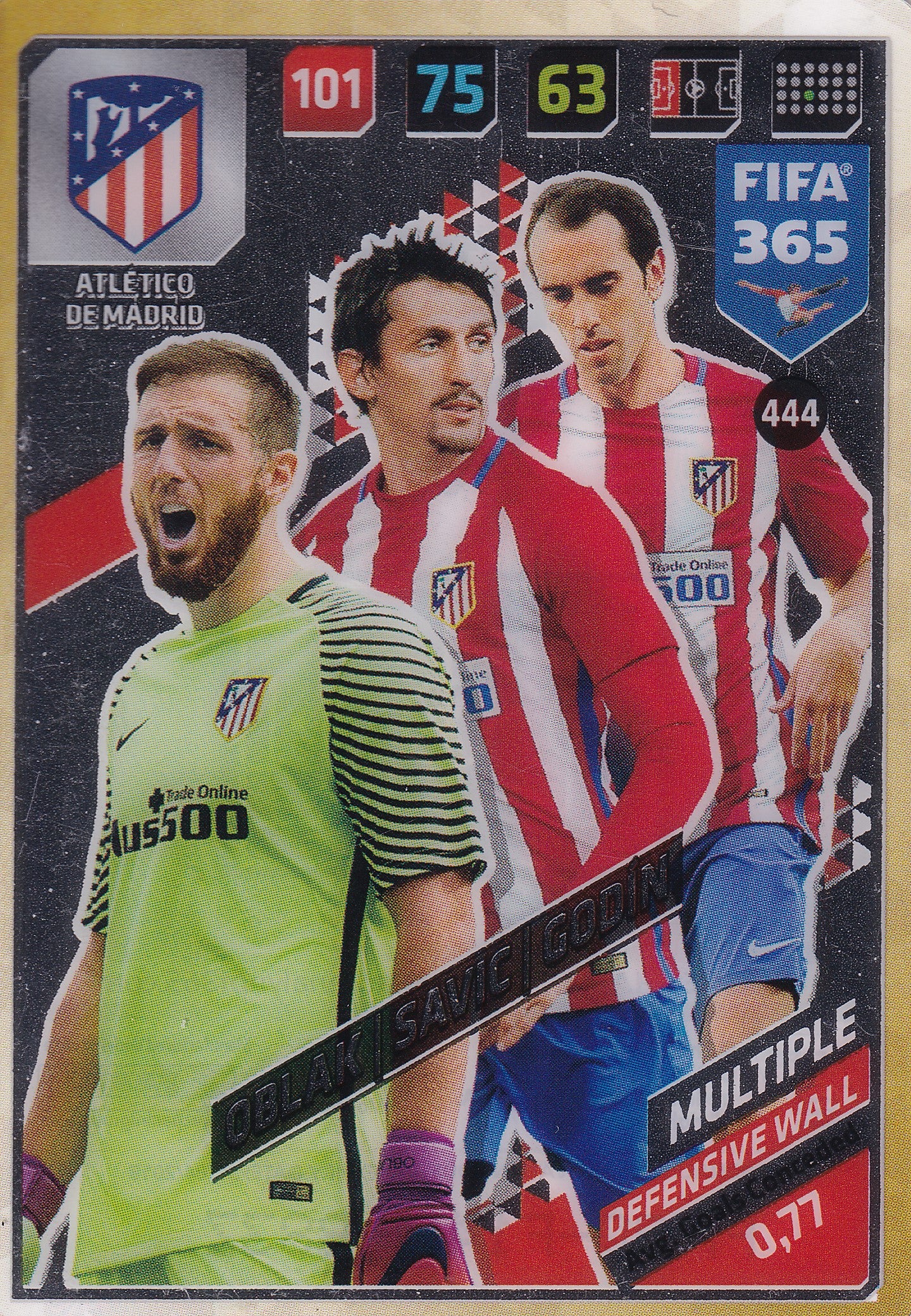 444. OBLAK - SAVIC - GODÍN - ATLÉTICO DE MADRID - MULTIPLE - DEFENSIVE WALL