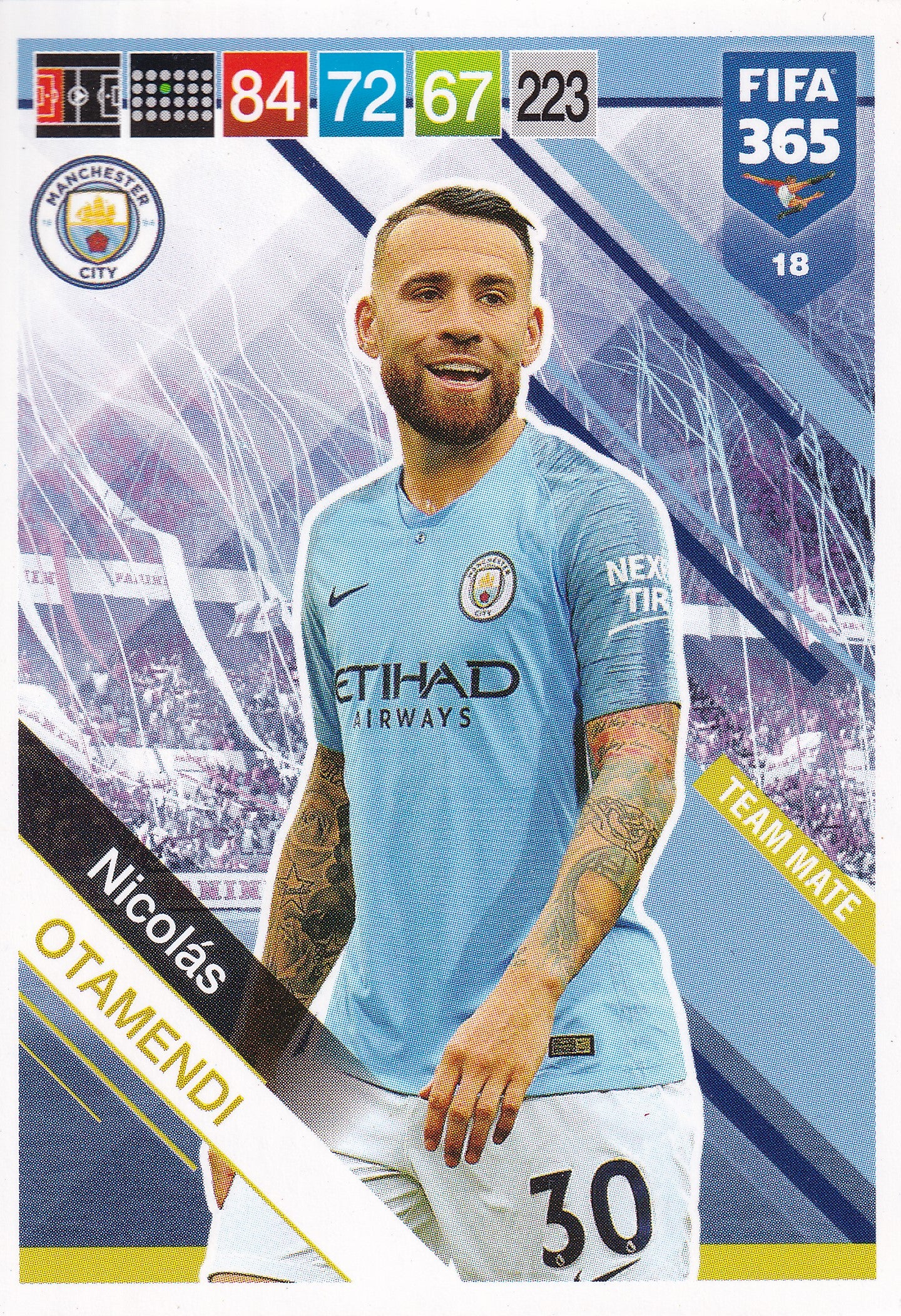 018. NICOLAS OTAMENDI - MANCHESTER CITY - TEAM MATE