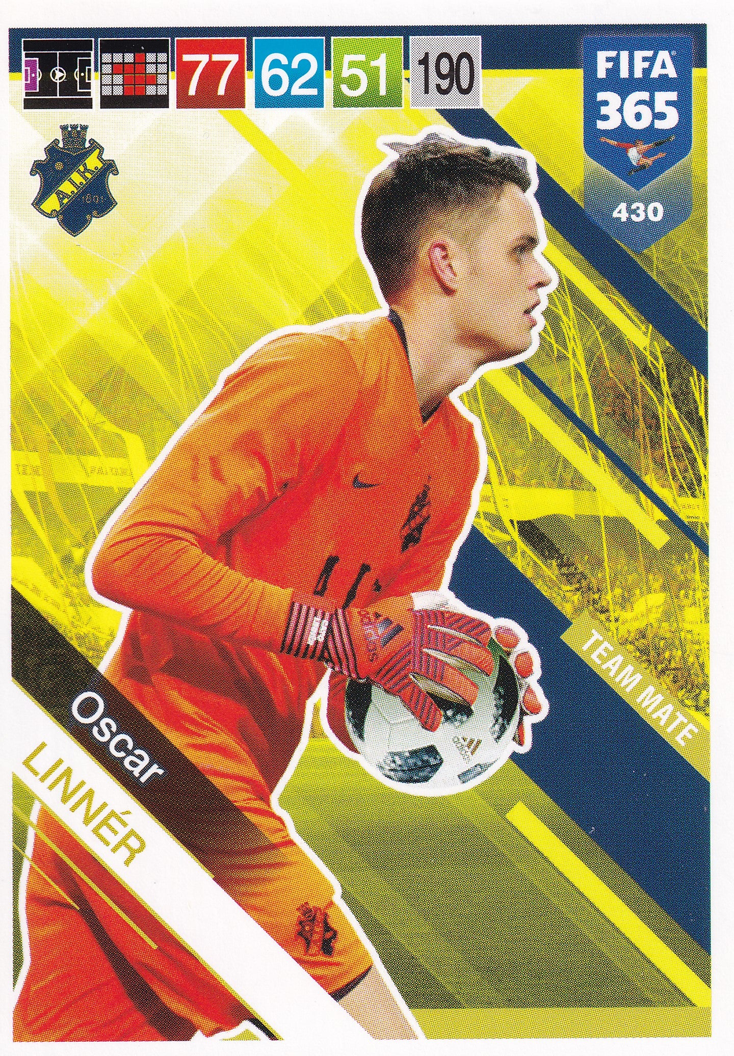 430. OSCAR LINNER - AIK - TEAM MATE