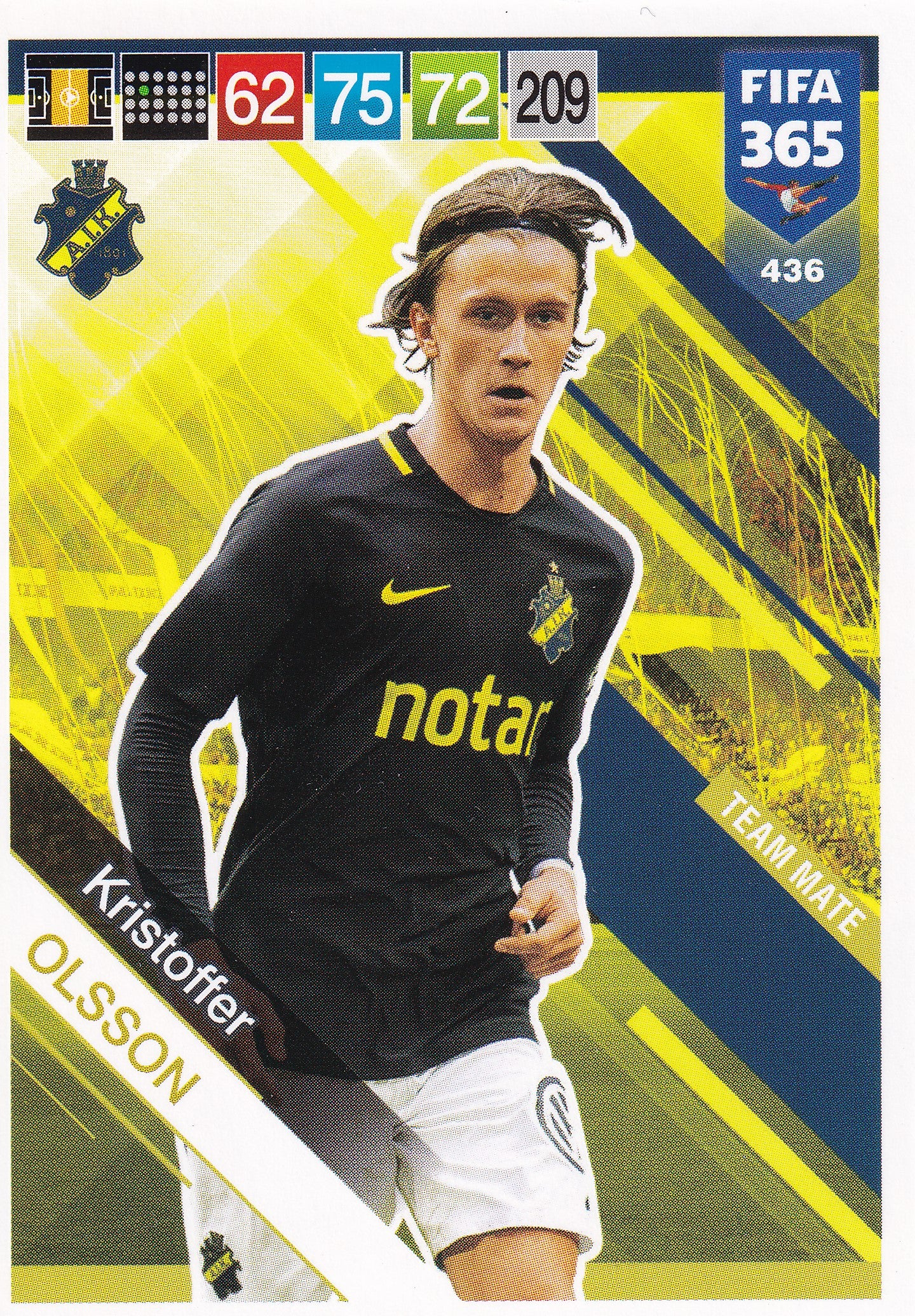 436. KRISTOFFER OLSSON - AIK - TEAM MATE