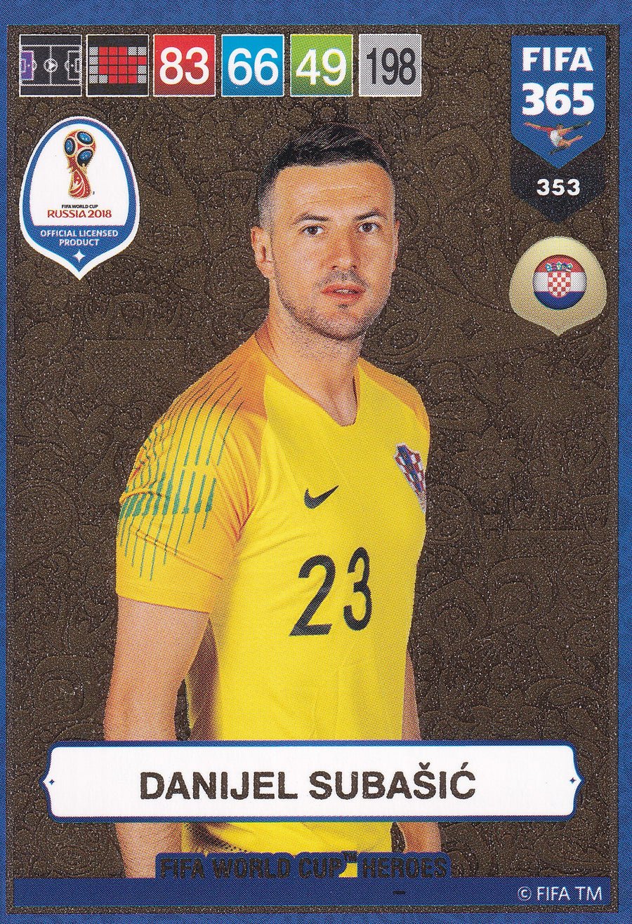 353. DANIJEL SUBASIC - CROATIA - FIFA WORLD CUP HEROS