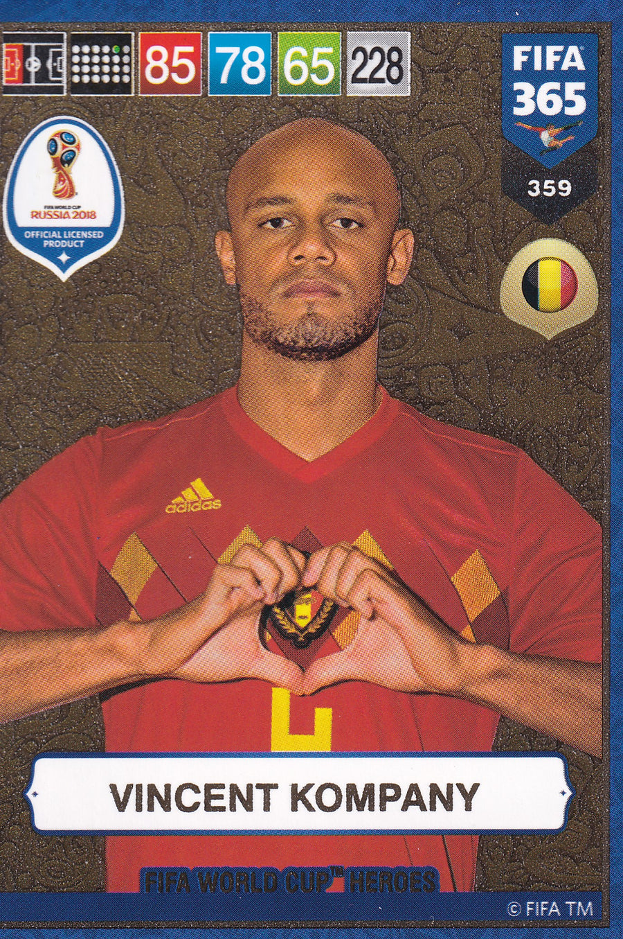 359. VINCENT KOMPANY - BELGIUM - FIFA WORLD CUP HEROS