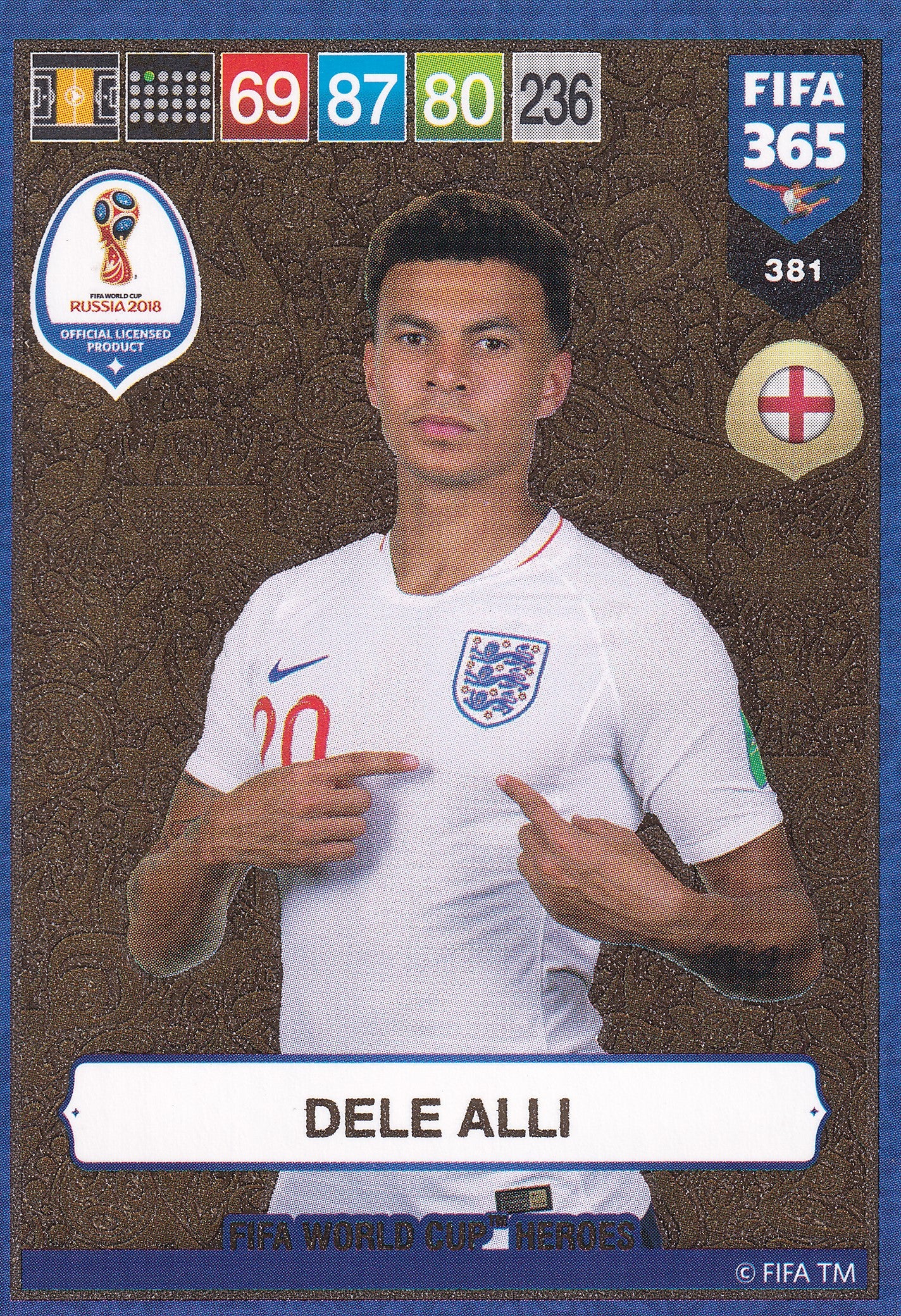 381. DELE ALLI - ENGLAND - FIFA WORLD CUP HEROS