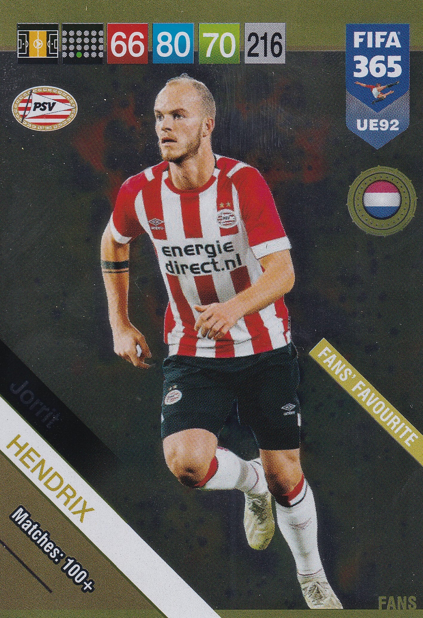 UE092. JORRIT HENDRIX - PSV EINDHOVEN - FANS FAVOURITE