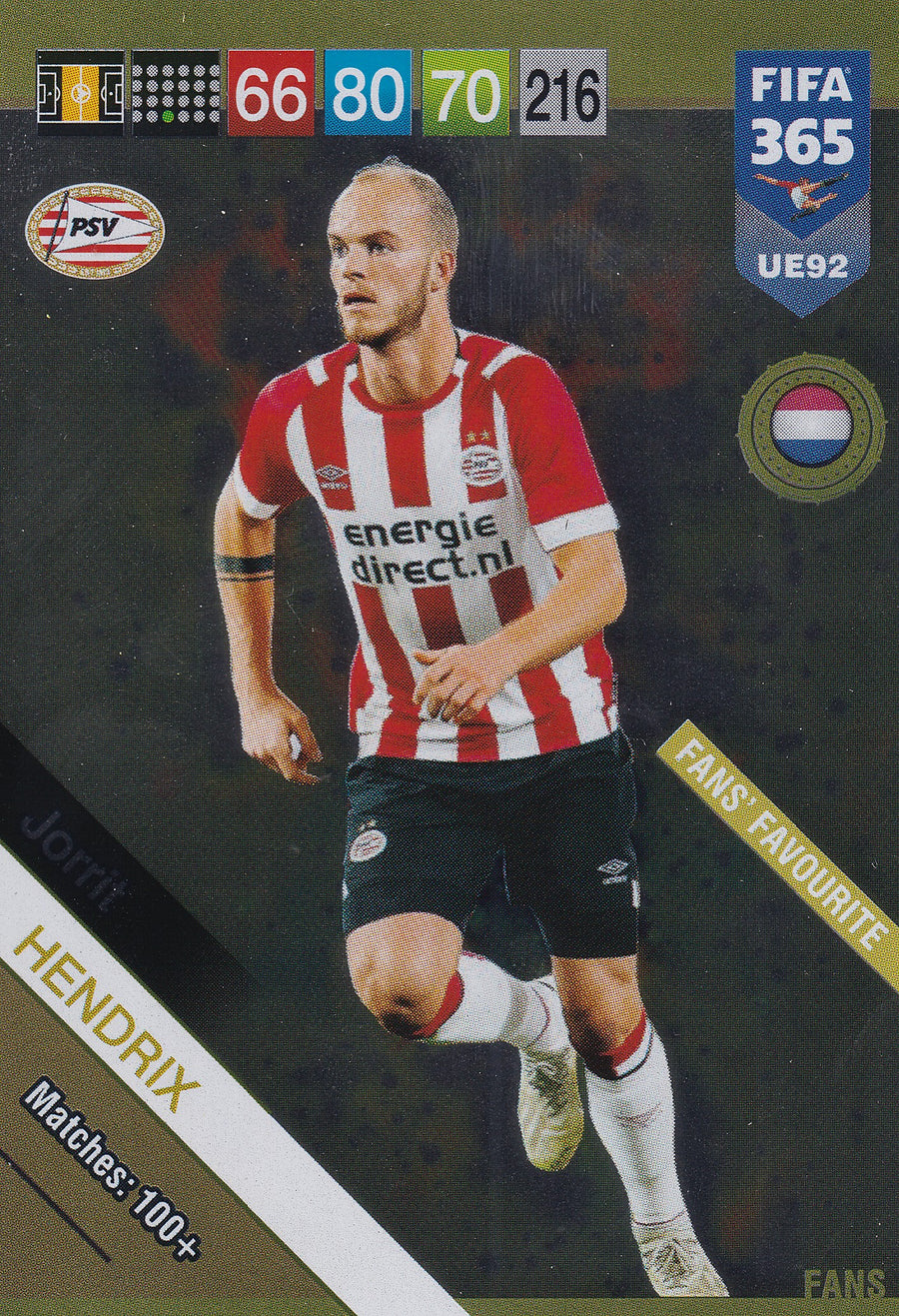 UE092. JORRIT HENDRIX - PSV EINDHOVEN - FANS FAVOURITE