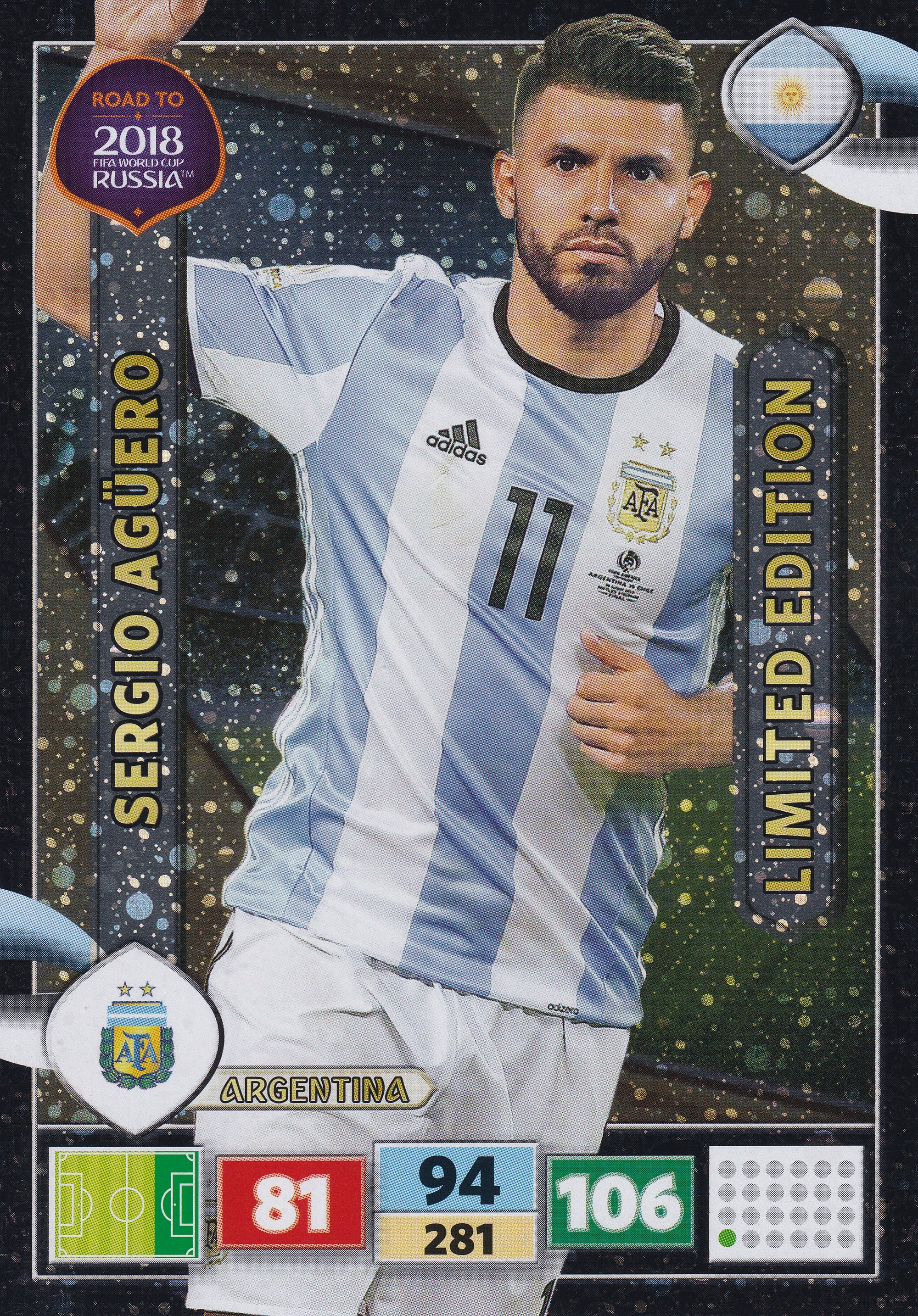 LE-2018. SERGIO AGUERO - ARGENTINA - STORFORMATKORT