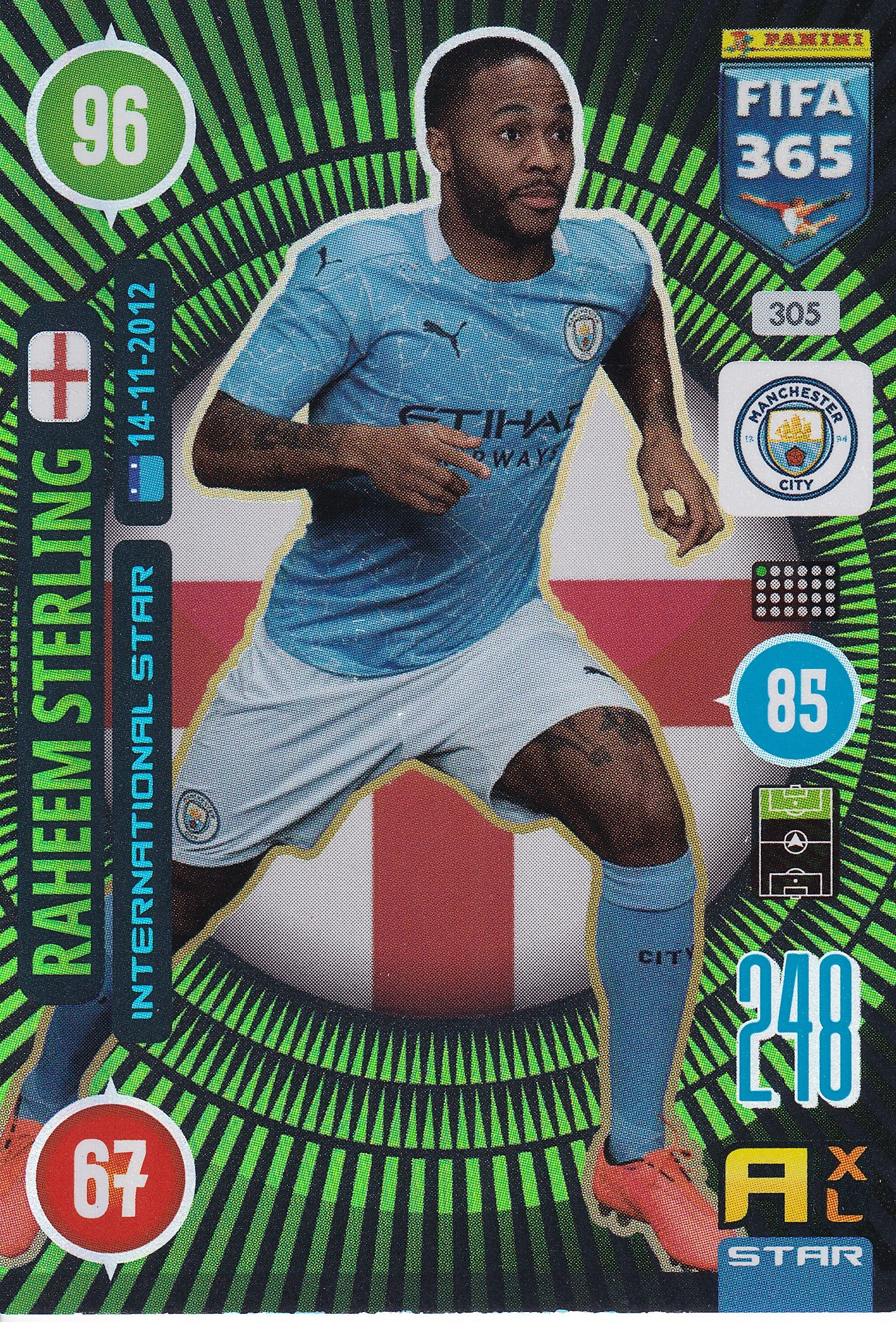 305. RAHEEM STERLING - MANCHESTER CITY - INTERNATIONAL STAR