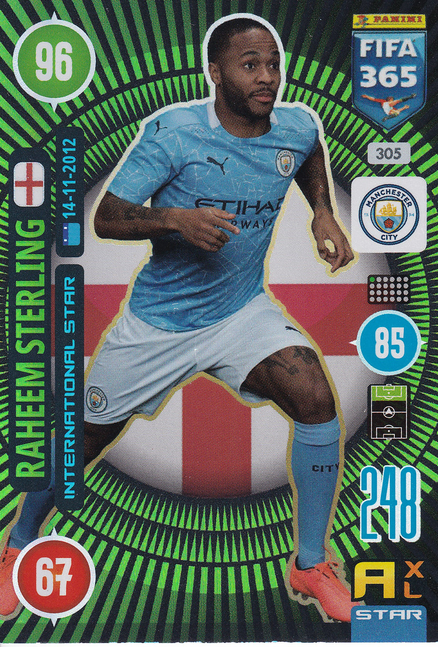 305. RAHEEM STERLING - MANCHESTER CITY - INTERNATIONAL STAR