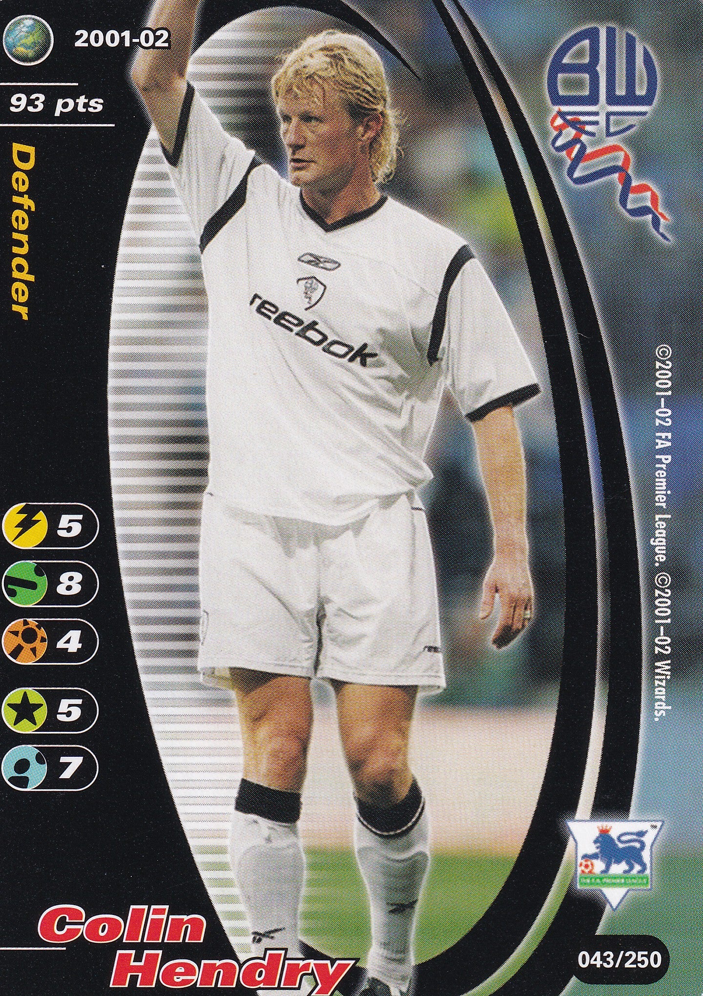 043. COLIN HENDRY - BOLTON WANDERERS