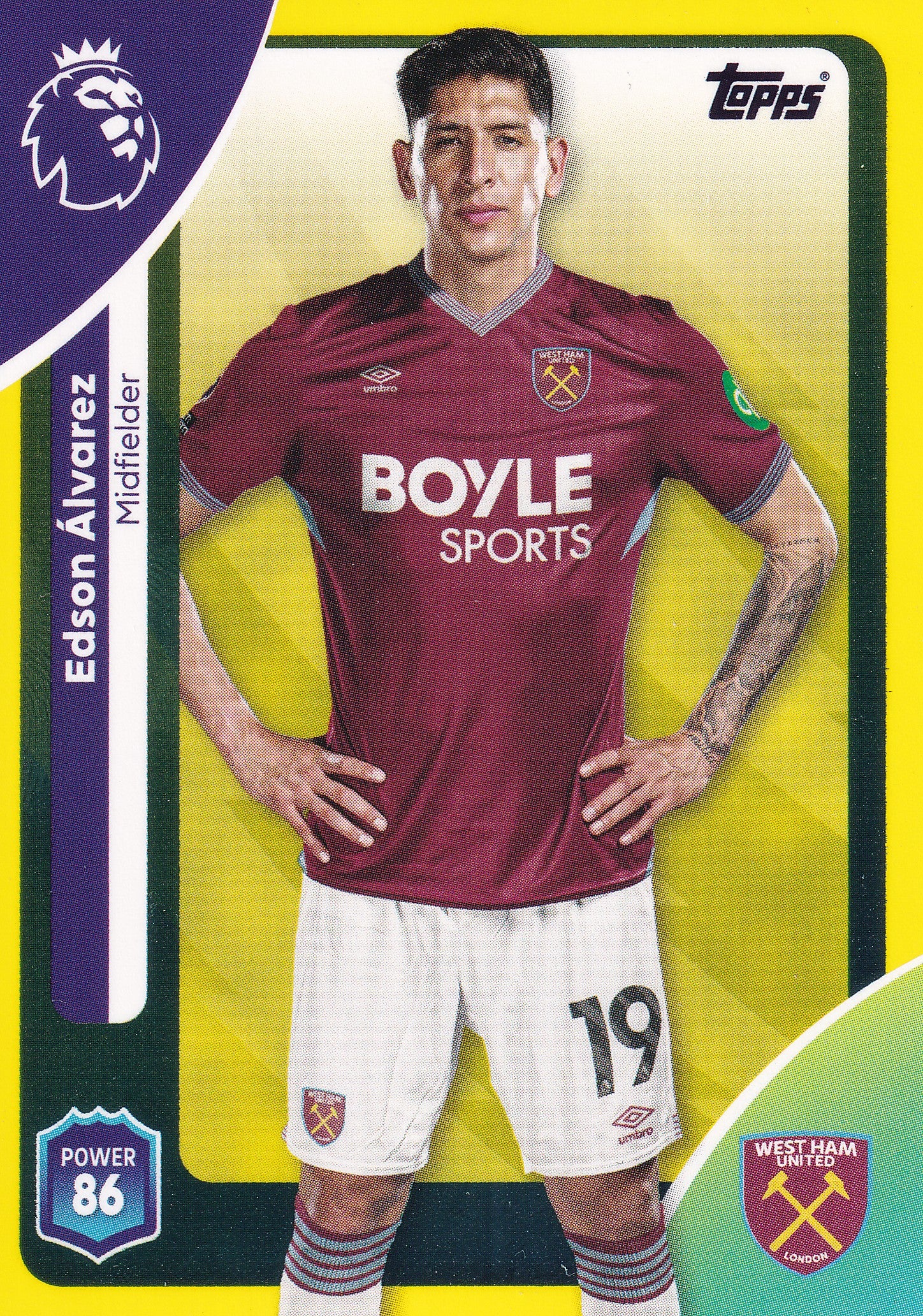 279. EDSON ALVAREZ - WEST HAM UNITED - YELLOW PARALLELL